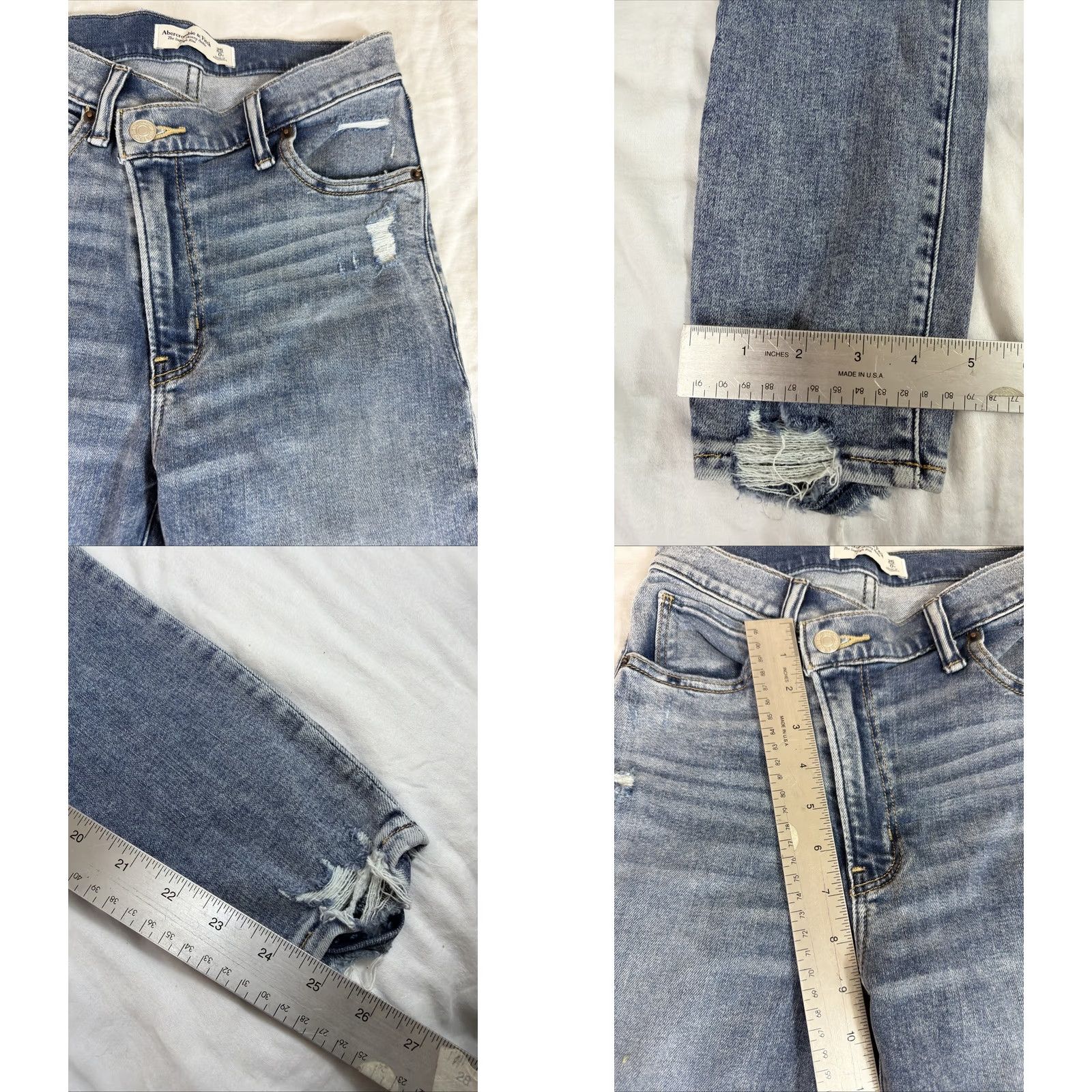 Abercrombie & Fitch Abercrombie & Fitch Women’s Jeans Skinny Light Wash High Rise Ankle 0 Blue XS? Size 42" / US 20 - 8 Thumbnail