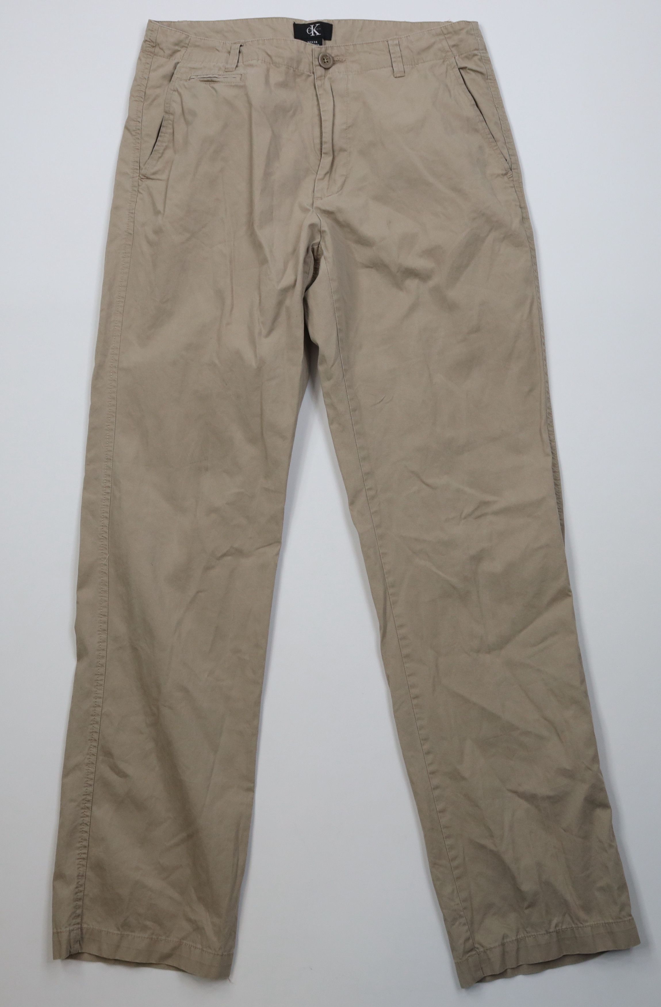 Calvin Klein Vintage 90s Y2K Calvin Klein Straight Leg Chino Pants Beige Size US 32 / EU 48 - 1 Thumbnail
