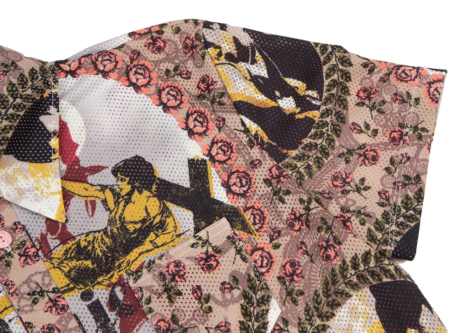 Jean Paul Gaultier Collage Print Poly Mesh Shirt in Mocha Multi Size 48 Size US M / EU 48-50 / 2 - 6 Thumbnail