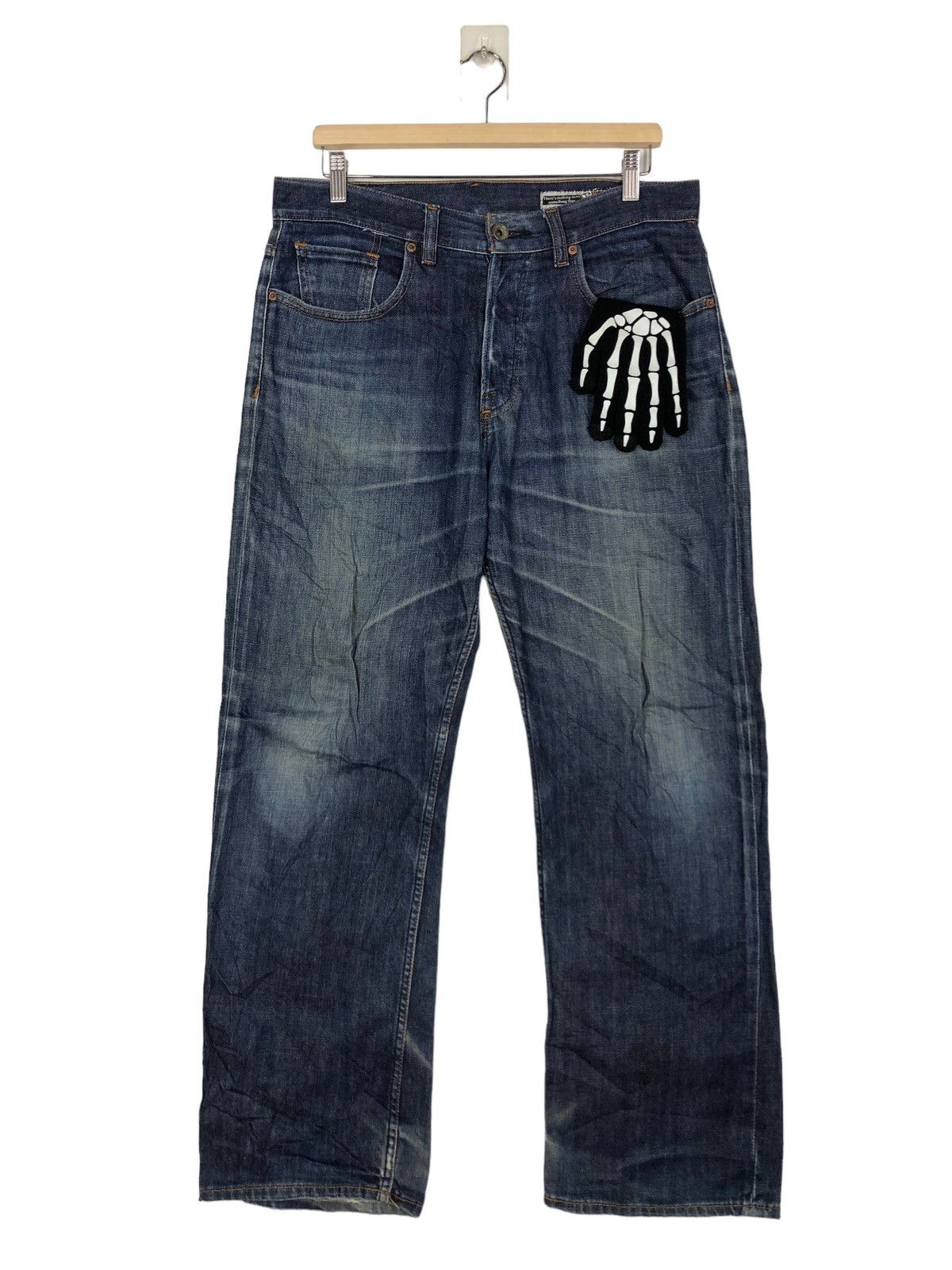 🔥90s Vintage Distressed Denim Jeans Black Bart Volcom Japan
