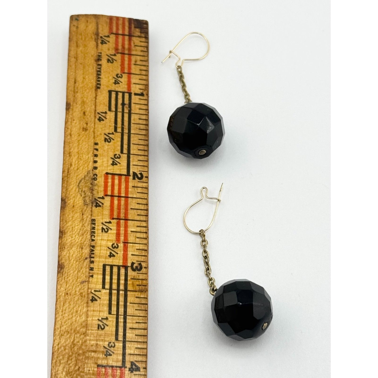 Vintage Vintage black crystal chain dangle drop earrings Size ONE SIZE - 4 Thumbnail