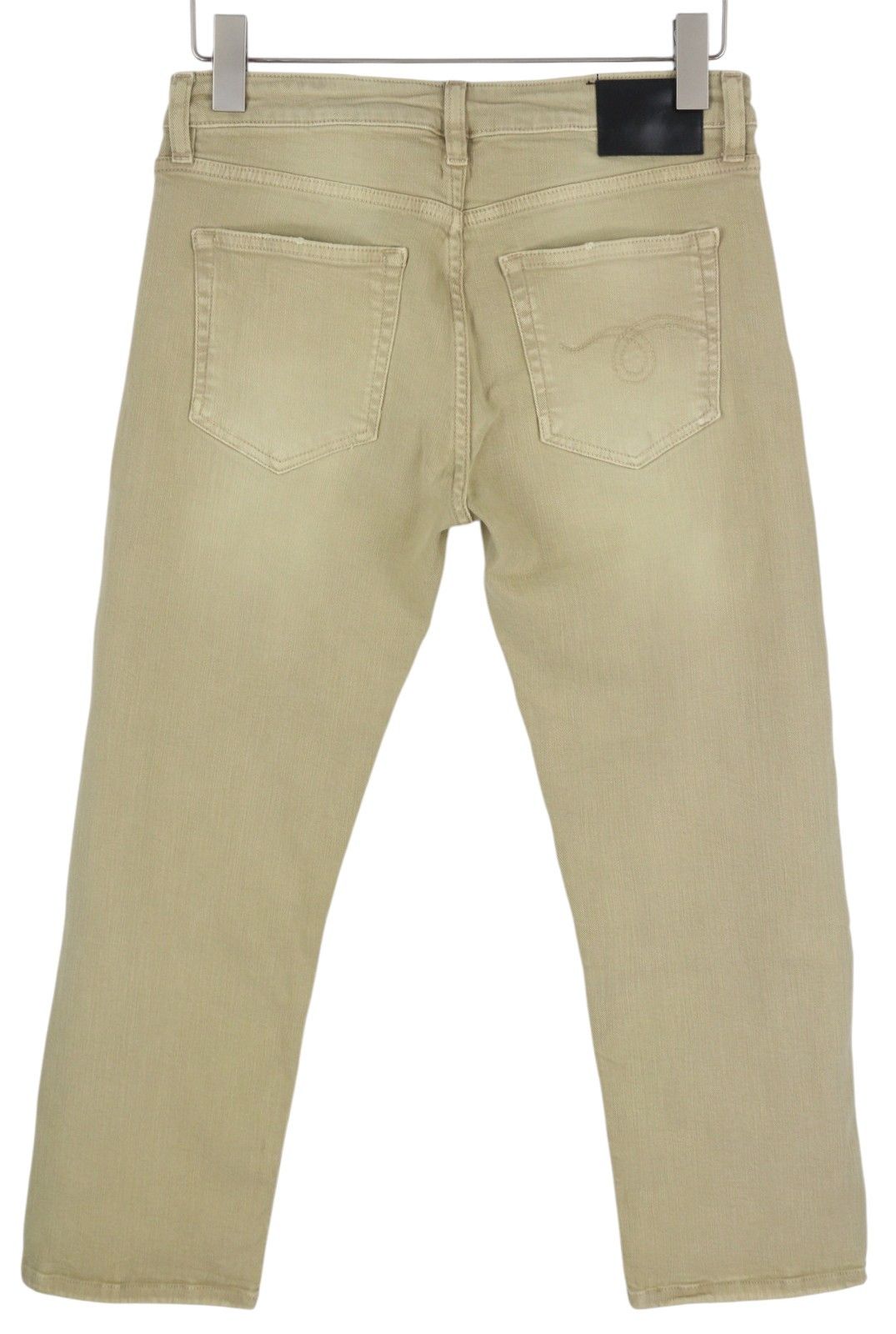R13 BOY STRAIGHT 28 Khaki Stretch Denim Cropped Pockets 86303 Size 28" / US 6 / IT 42 - 4 Thumbnail