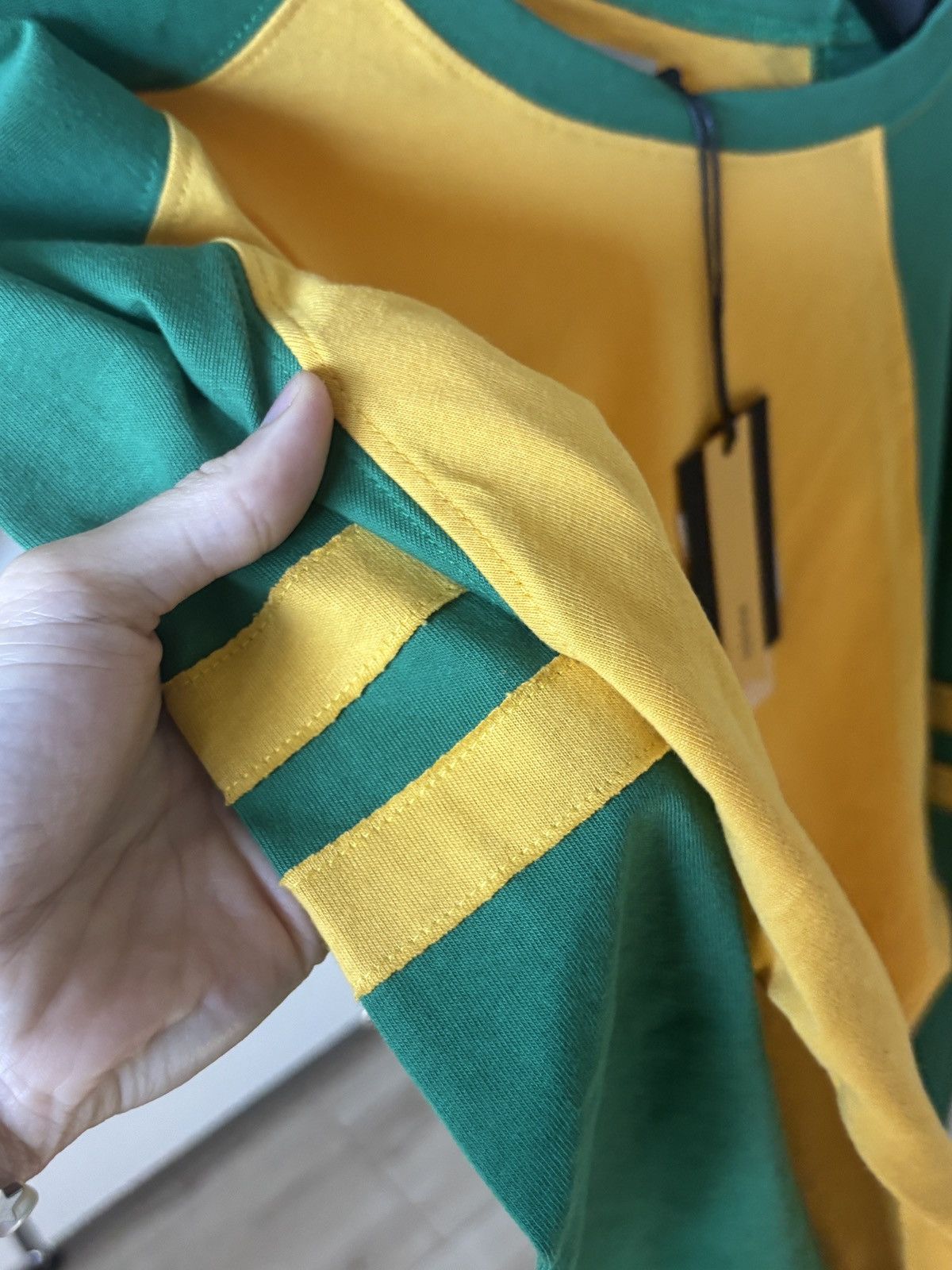 Rhude RHUDE | YELLOW GREEN LOGO JERSEY TEE Size US XXL / EU 58 / 5 - 5 Thumbnail