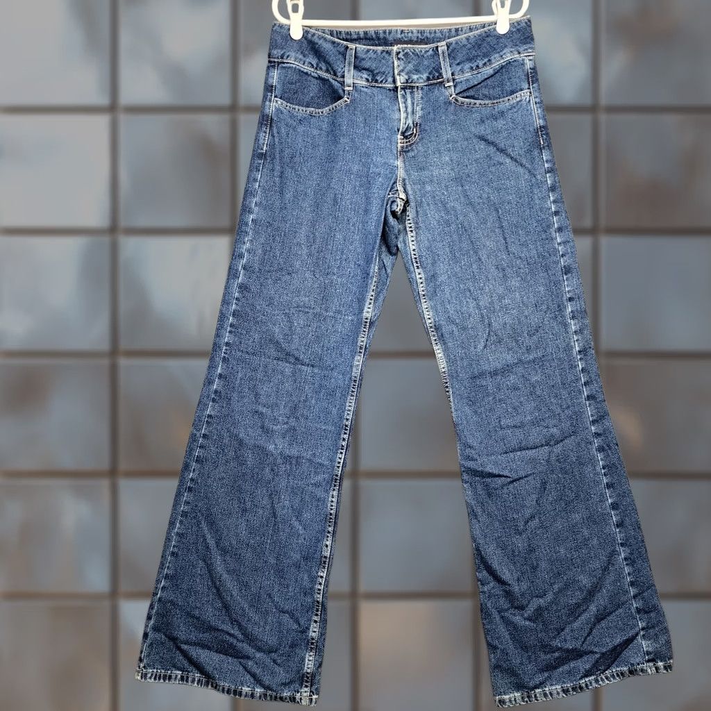 Vintage London Jean Womens Jeans Blue Wide Leg 33in Inseam Size 8 Regular Denim Mexico Womens Size 30" / US 8 / IT 44 - 1 Thumbnail