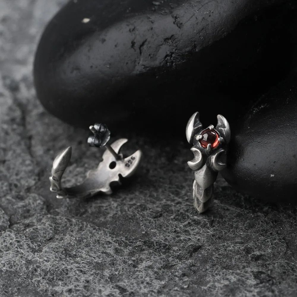 Jewelry Retro Scorpion Stud Earrings 925 Sterling Silver Gift Size ONE SIZE - 4 Thumbnail