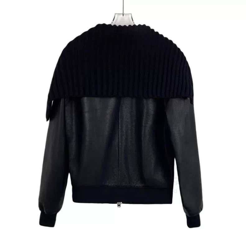 Givenchy Givenchy Black Leather Zip Front Long Sleeve Biker Jacket Size US M / EU 48-50 / 2 - 2 Thumbnail