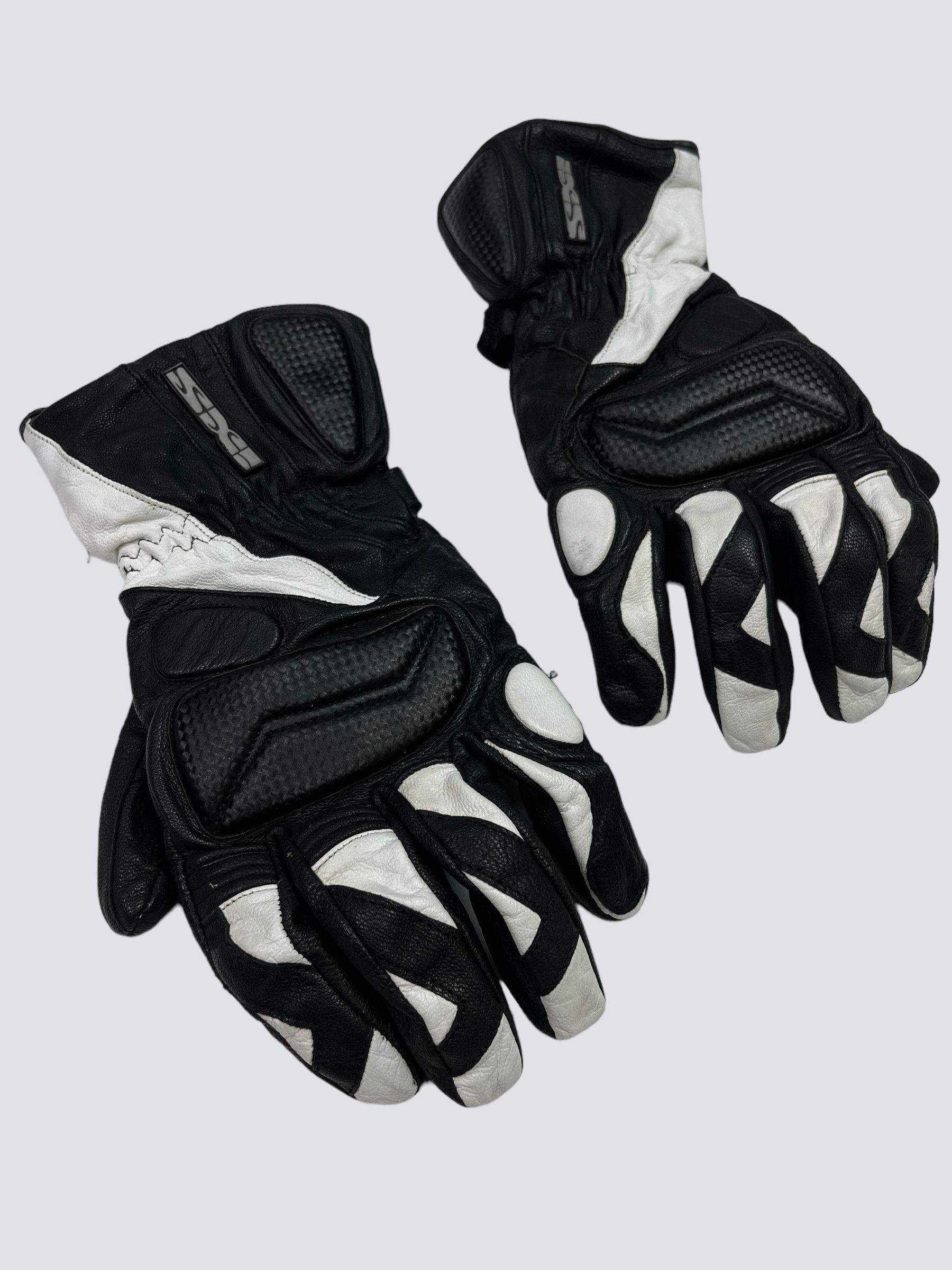 Japanese Brand IXS RACING LEATHER MOTORCYCLE ARCHIVE GLOVES 1990s - № 4003 Size ONE SIZE - 5 Thumbnail