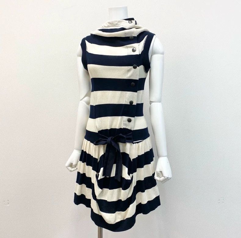Vivienne Westwood Vivienne Westwood Blue and white striped sleeveless dress Size S / US 4 / IT 40 - 1 Thumbnail