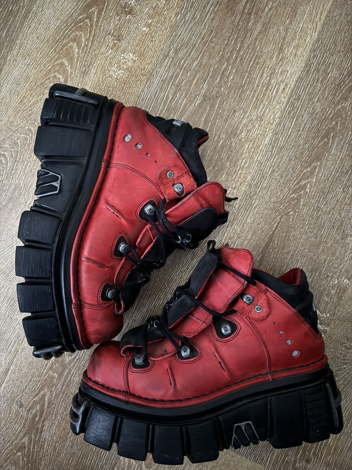 New Rock Red and black new rocks 3 inch platform sneaker Size US 12 / EU 45 - 1 Thumbnail