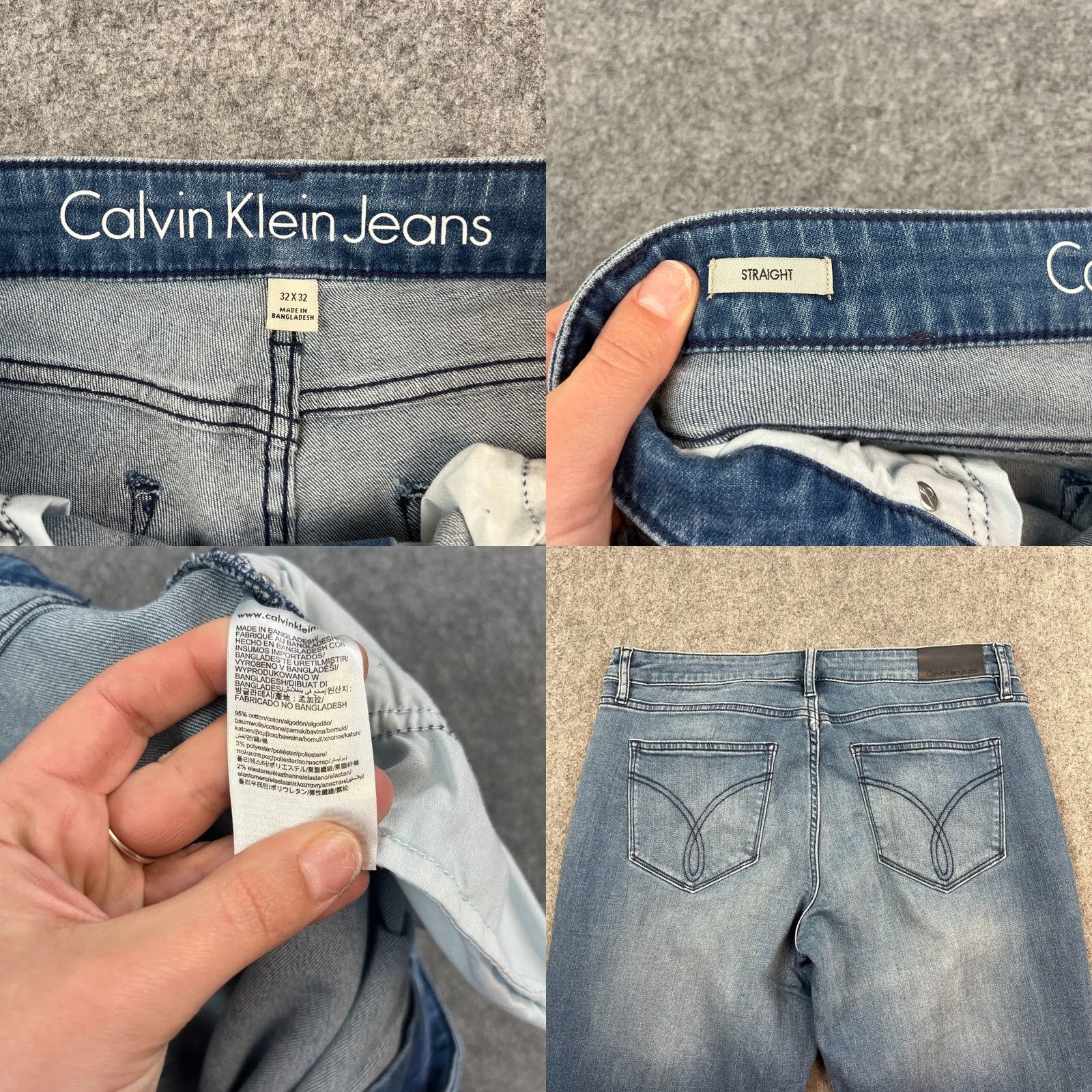 Calvin Klein Calvin Klein Jeans Straight 32 32 Mid Wash Blue Denim 5-Pocket Design Mens Modern Regular Blue Size US 32 / EU 48 - 8 Thumbnail