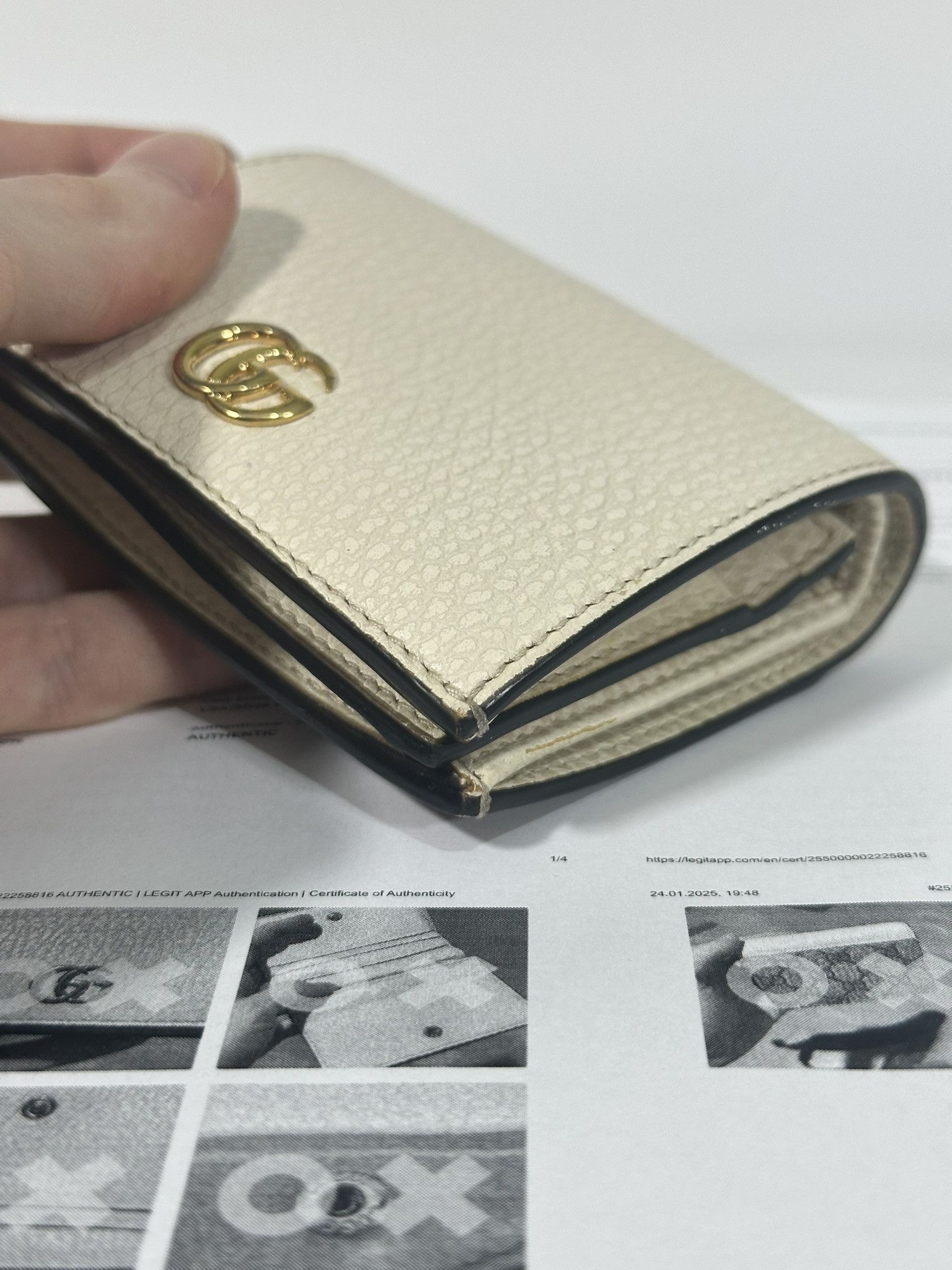 Gucci Gucci Wallet Marmont Supreme GG Monogram Ivory Leather Size ONE SIZE - 8 Thumbnail