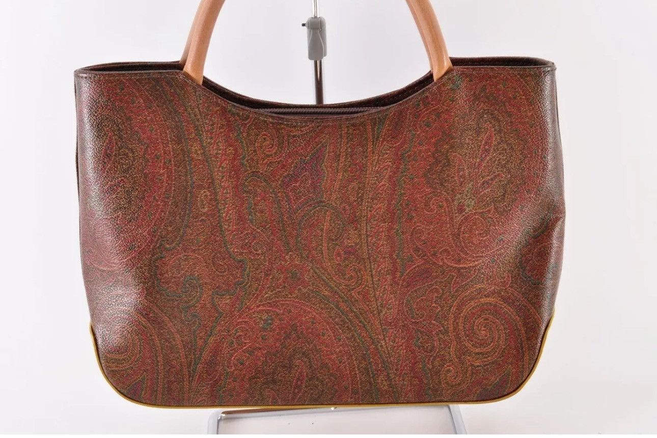 Etro ETRO Paisley Hand Bag 2way PVC Leather Wine Red Brown Size ONE SIZE - 2 Thumbnail