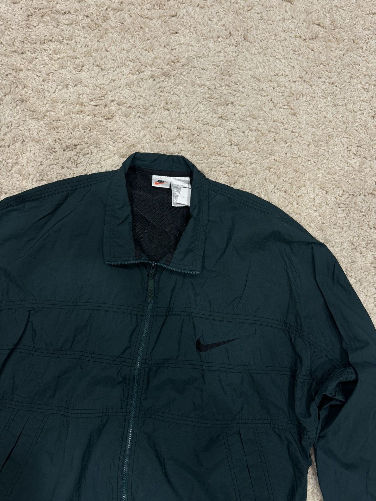 Nike Vintage 90s Nike Nylon Jacket – Green (Size XL) Size US XL / EU 56 / 4 - 2 Thumbnail