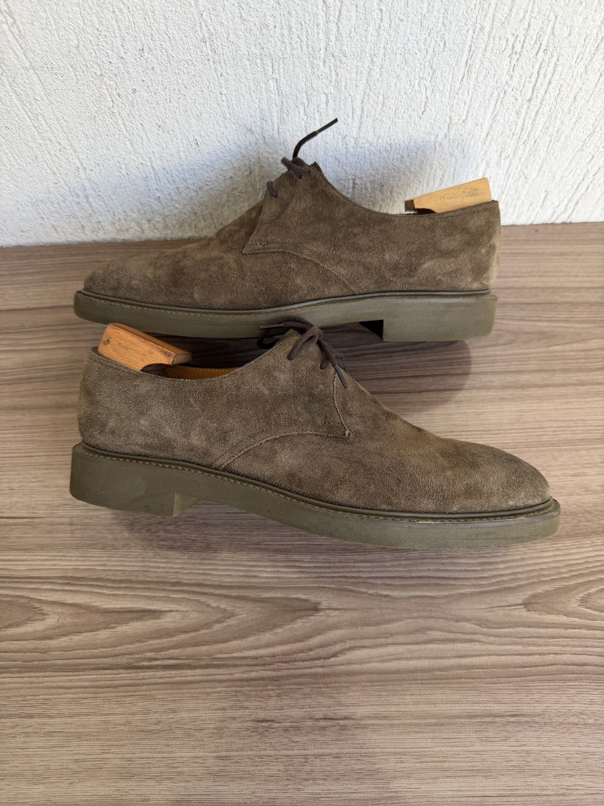 John Lobb 7.5EE Olive suede haloon derby Size US 8.5 / EU 41-42 - 8 Thumbnail
