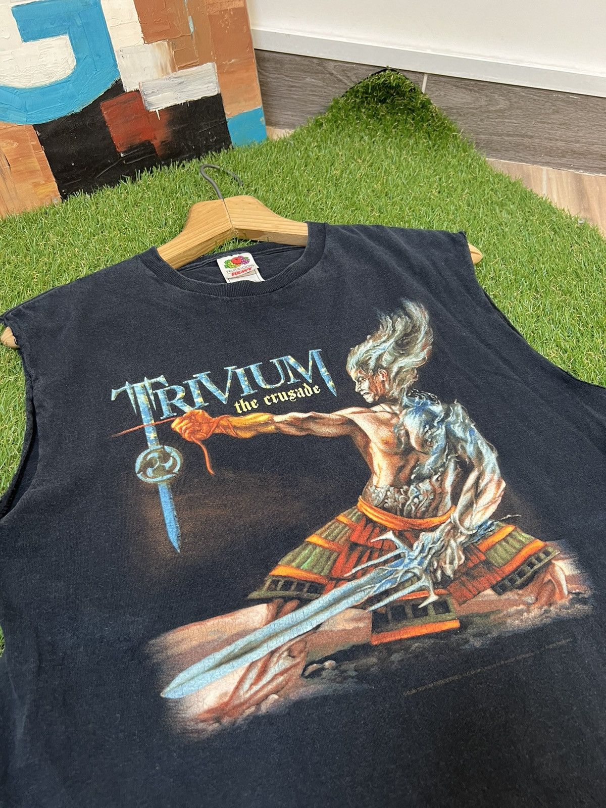 Band Tees Vintage 2000s TRIVIUM The Crusade Metal Faded T Shirt Size US M / EU 48-50 / 2 - 2 Thumbnail