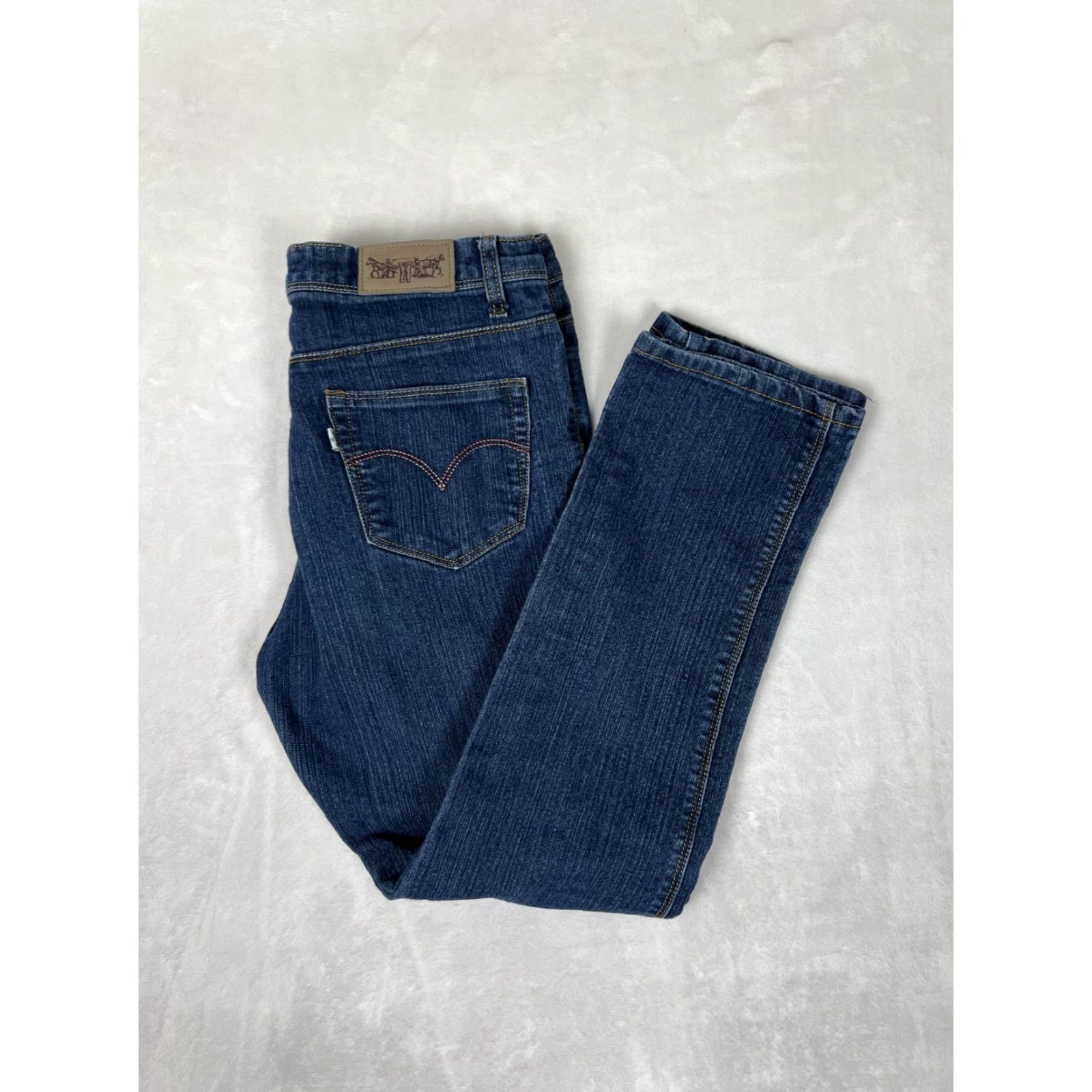 Levi's Levi's Jeans Womens 32 Blue Medium Wash Mid Rise Straight Leg Denim Pants Size 24" / US 00 / IT 34 - 2 Thumbnail