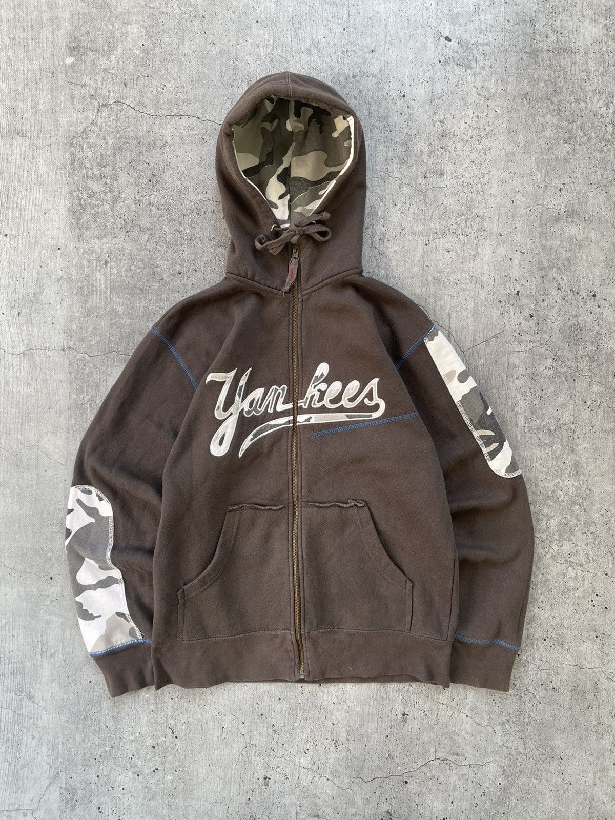 New York Yankees Vintage Brown New York Yankees zip hoodie big logo y2k Size US M / EU 48-50 / 2 - 1 Thumbnail