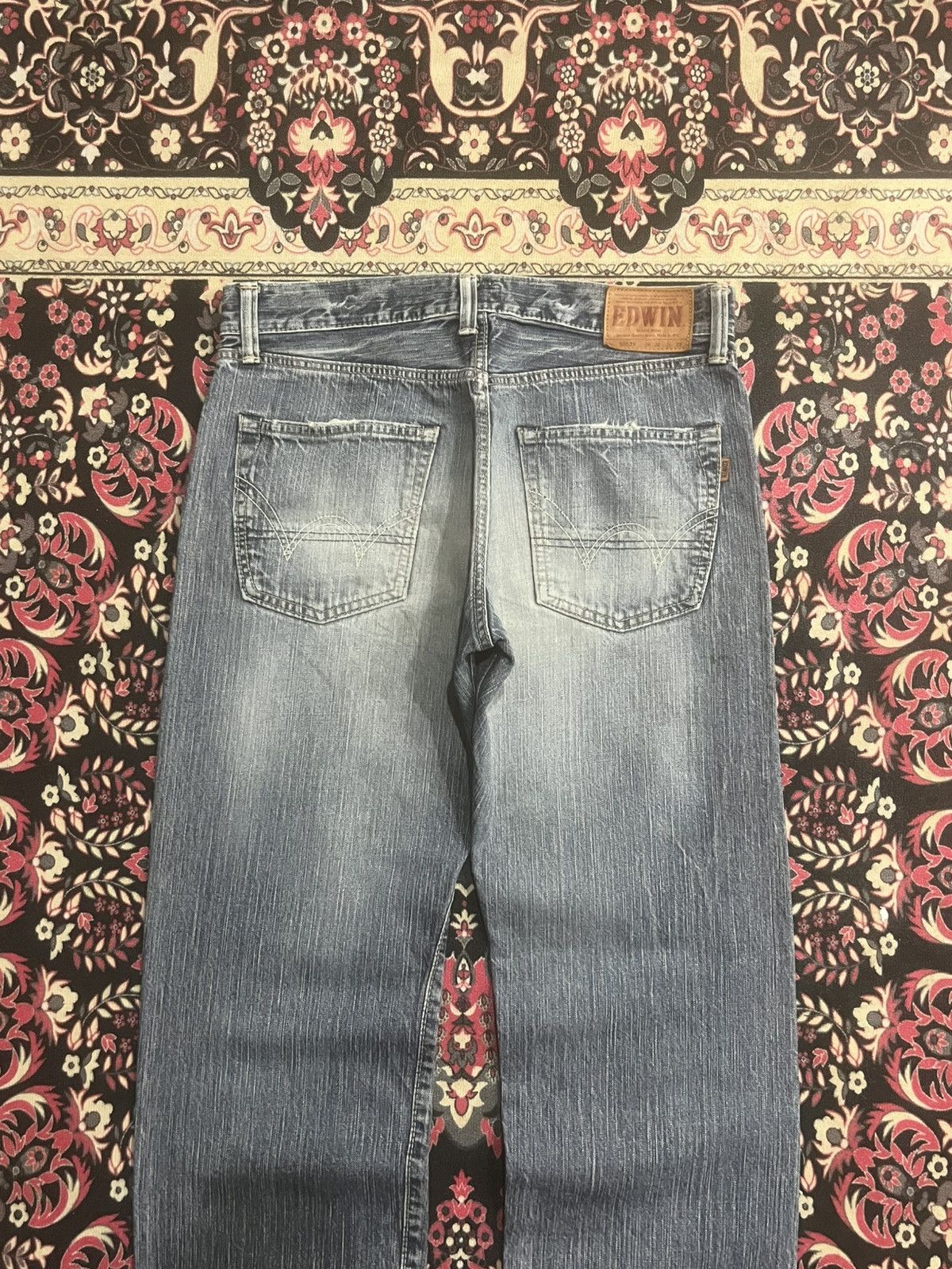 Edwin Vintage Edwin Japan 505ZX Blue Faded Washed Selvedge Jeans Size US 32 / EU 48 - 6 Thumbnail