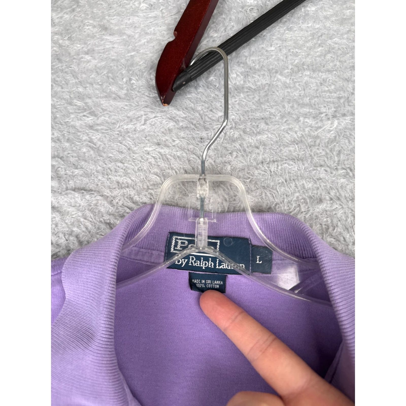 Ralph Lauren VINTAGE Ralph Lauren Shirt Mens Large Purple 100% Cotton Short Sleeve Polo Casual/Workwear 40 in Chest Men’s Size US L / EU 52-54 / 3 - 6 Thumbnail
