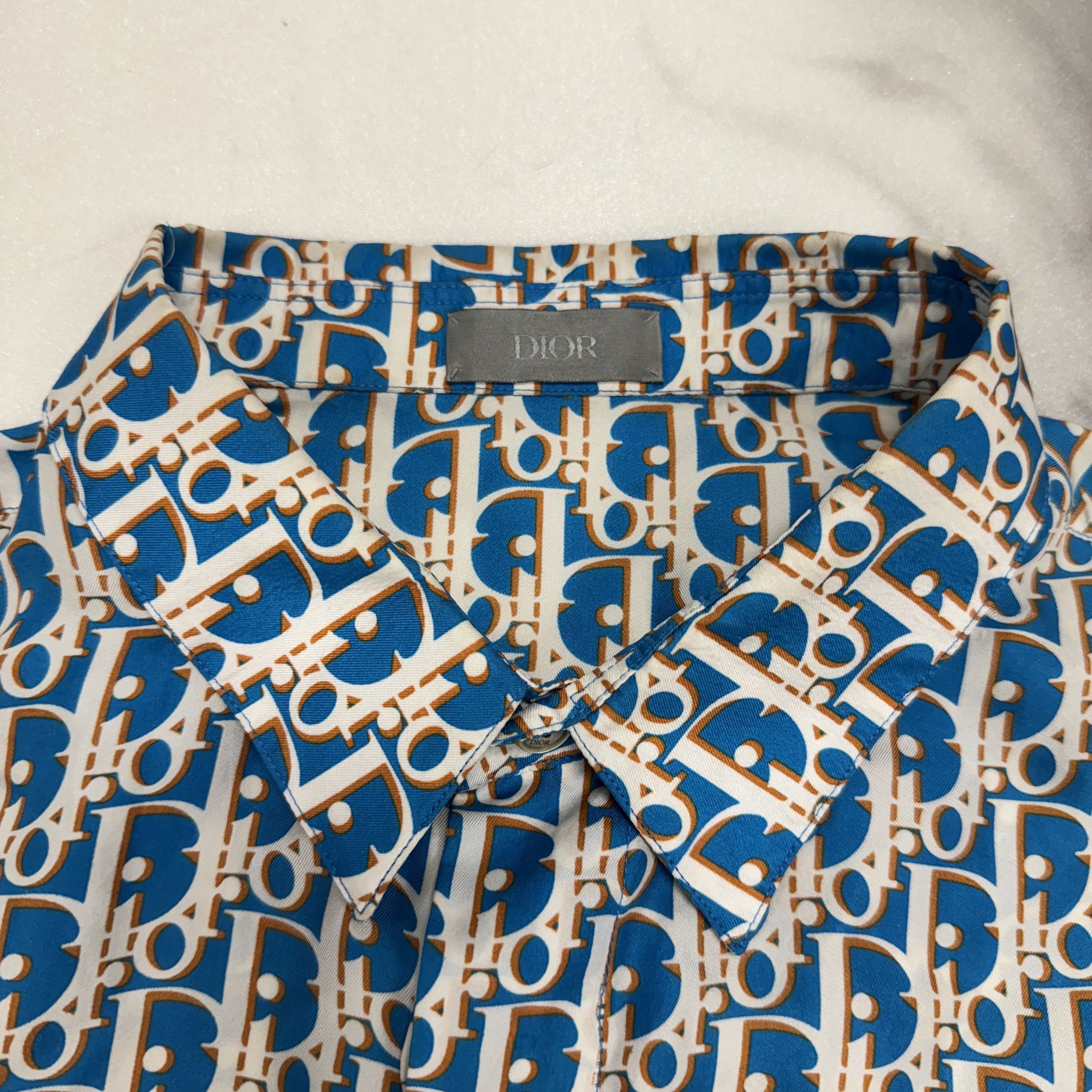 Dior DIOR OBLIQUE SILK SHIRT BLUE Size US L / EU 52-54 / 3 - 3 Thumbnail