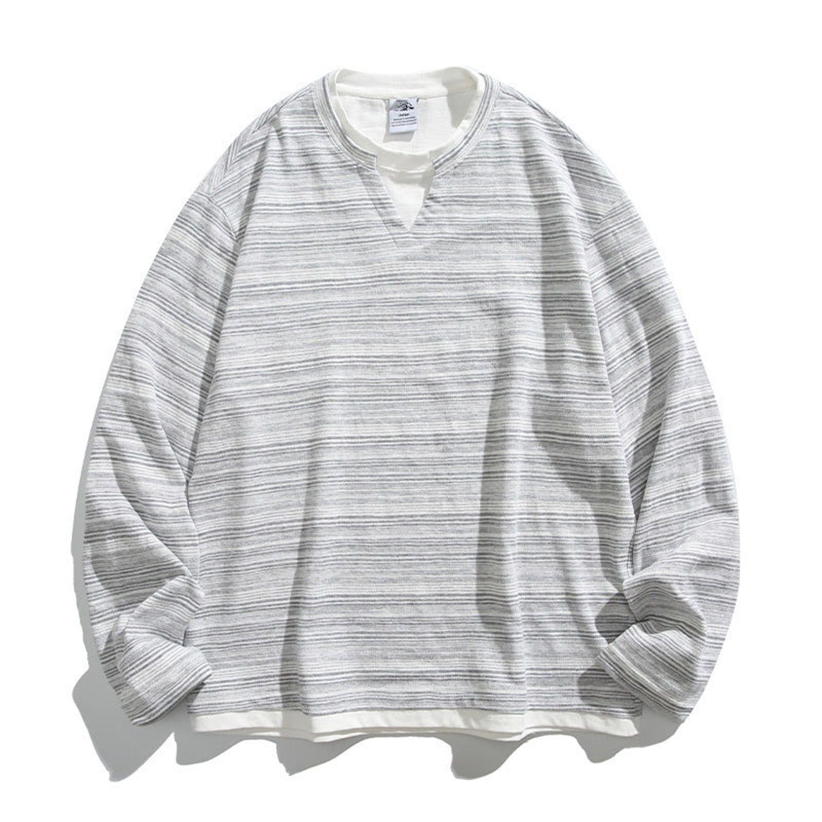 Other Stripe Fake Two-Piece V-Neck Sweatshirt | Retro Size US M / EU 48-50 / 2 - 6 Thumbnail