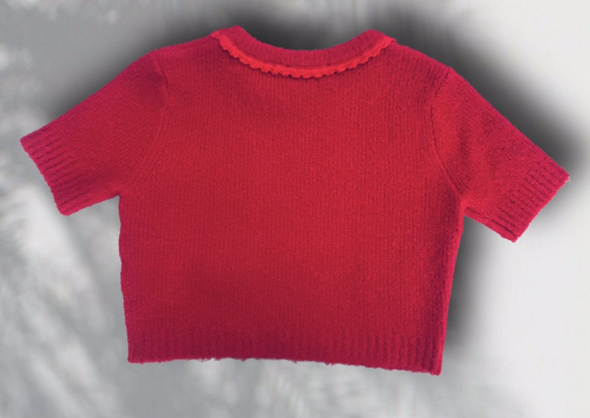 Miu Miu MIU MIU Red Knit Pull Over Short Sleeve Wool Sweater Top Size XS / US 0-2 / IT 36-38 - 7 Thumbnail