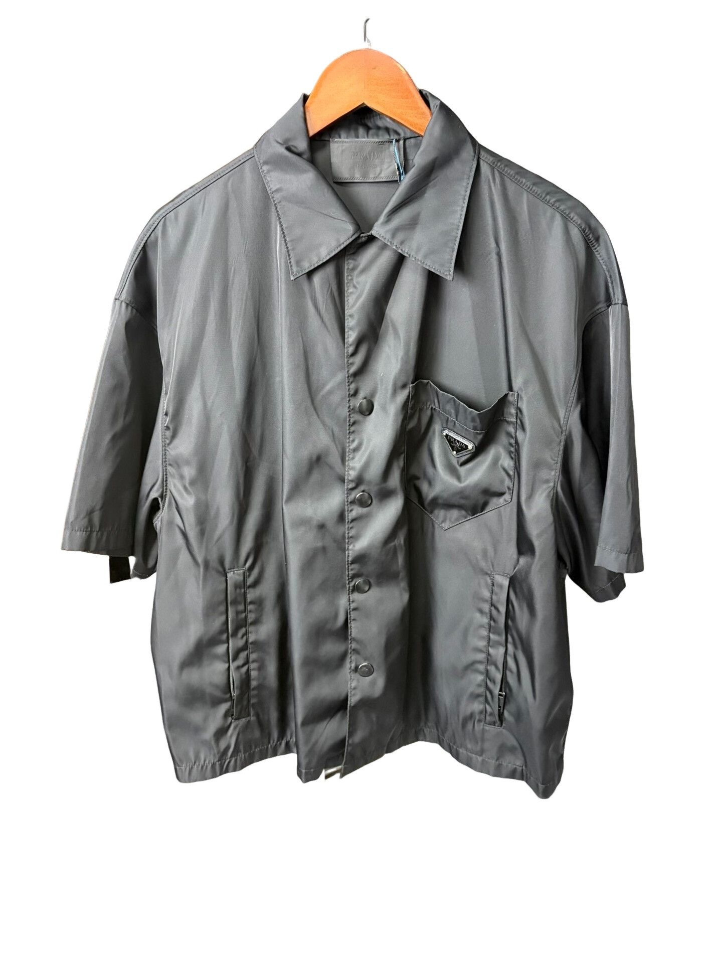 Prada Prada Black Nylon Triangle Logo Shirt Size L Size US L / EU 52-54 / 3 - 1 Thumbnail