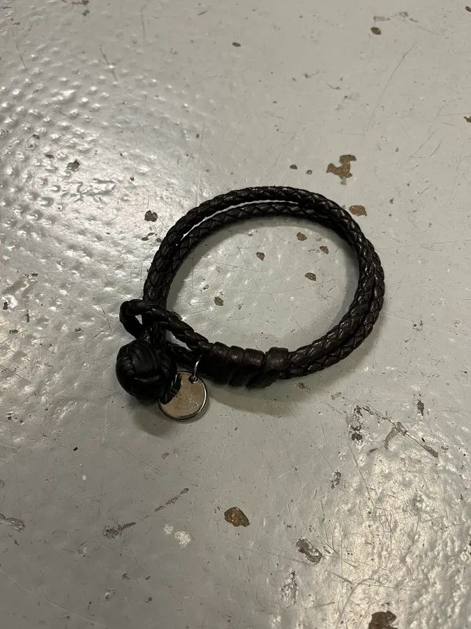 Bottega Veneta Bottega Veneta Brown Leather Braided Charm Bracelet Size ONE SIZE - 2 Thumbnail