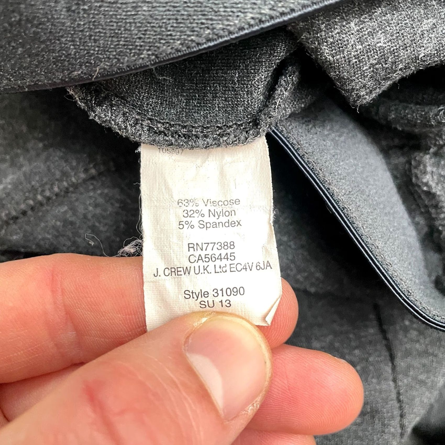 J.Crew J.Crew Compression Leggings Womens 00R Gray Mid Rise Stretch Zip 24x29 - Leggings, Activewear, Cross Training, Yoga, Walking, School, Travel Size 24" / US 00 / IT 34 - 5 Thumbnail