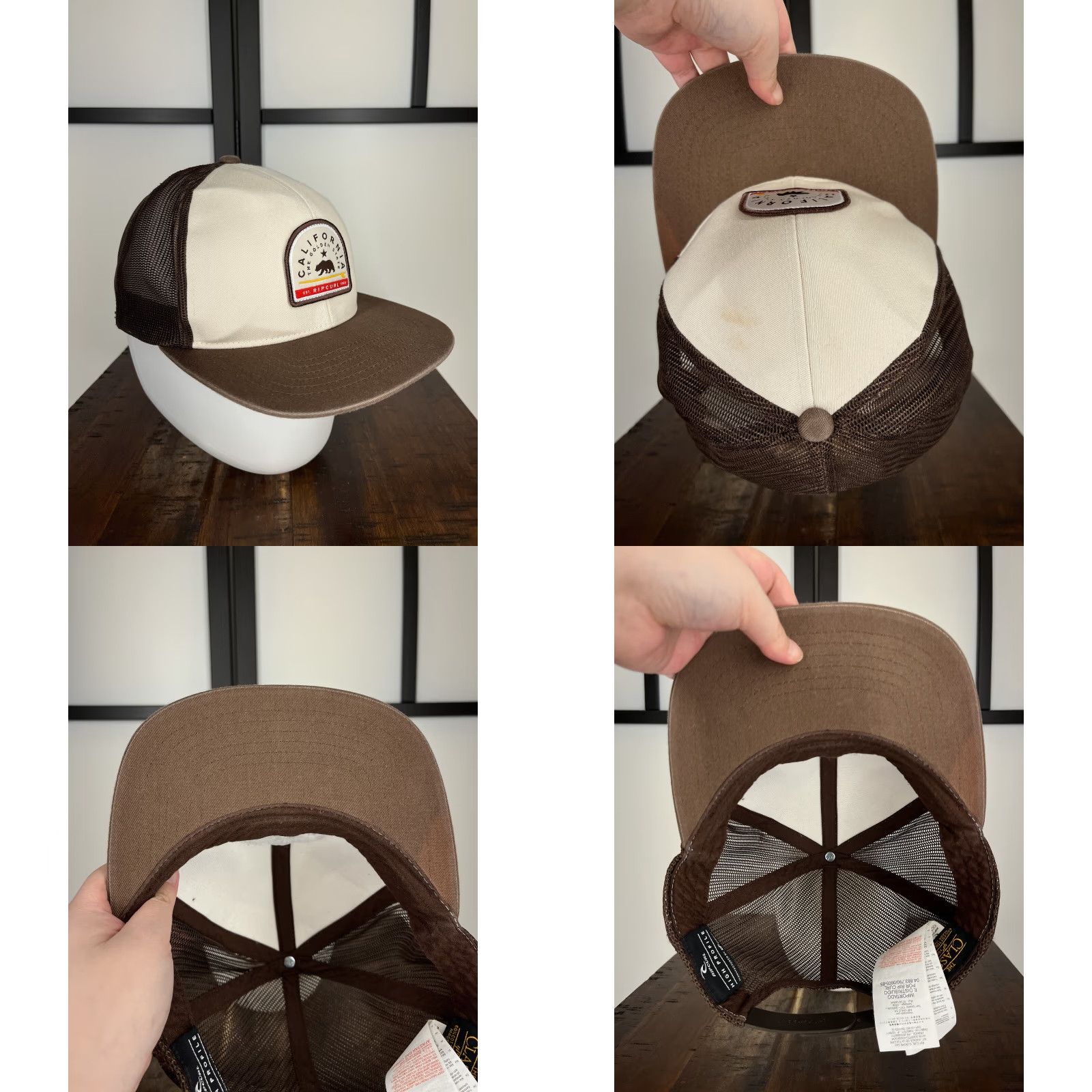 Rip Curl RIP CURL California The Golden State Hat Cap Snap Back Adult Brown Cotton Blend Trucker Men One Size Adjustable Size ONE SIZE - 8 Thumbnail