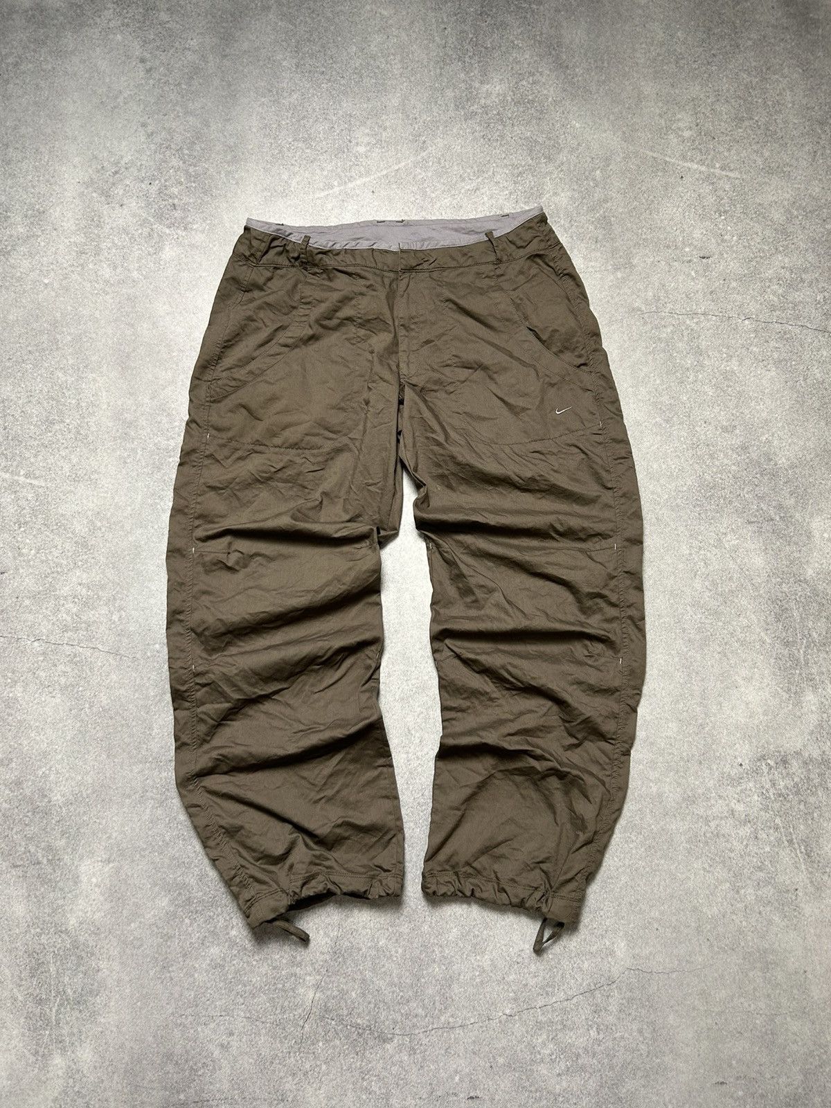Nike × Vintage Vintage 2000’s Nike Small Swoosh Baggy Wide Leg Track Pants Size 36" / US 14 / IT 50 - 4 Thumbnail