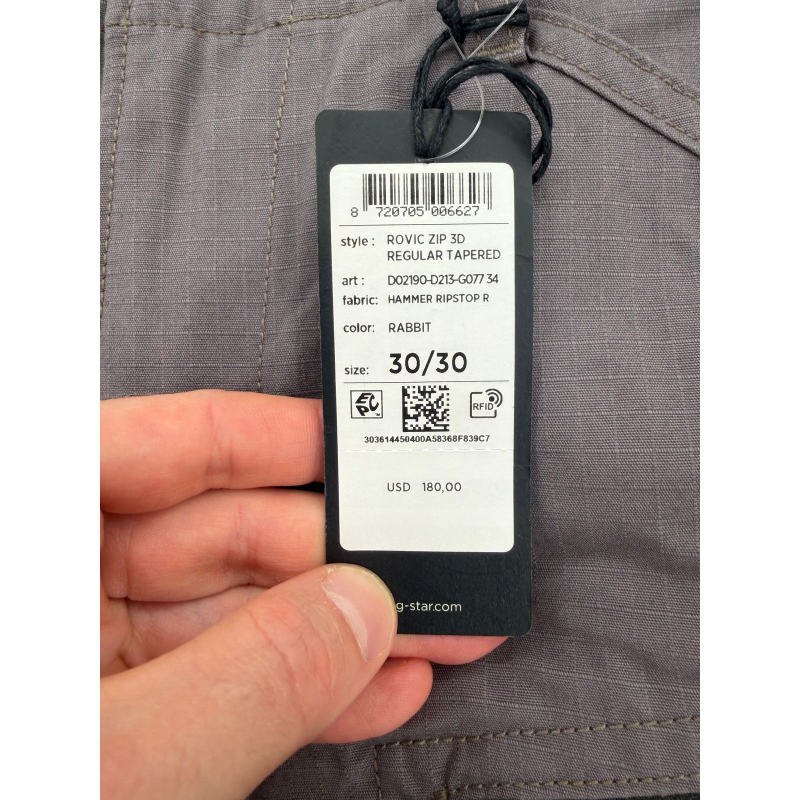G-Star NWT G-Star RAW Rabbit Rovic Zip 3D Tapered Gray Cargo Pants Size US 30 / EU 46 - 14 Thumbnail