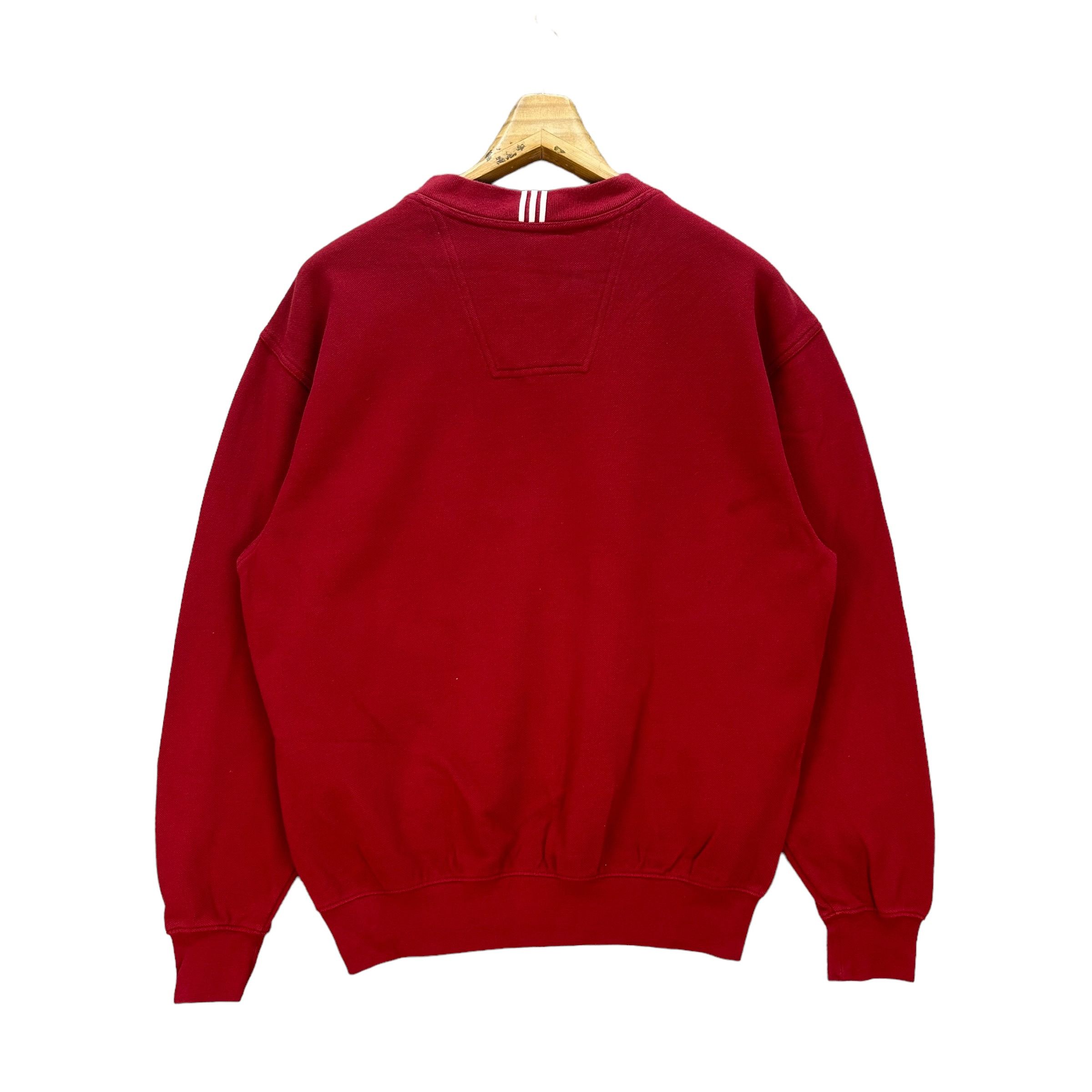 Adidas Y2K VINTAGE ADIDAS V NECK RED SWEATSHIRTS #8698-021 Size US L / EU 52-54 / 3 - 10 Thumbnail