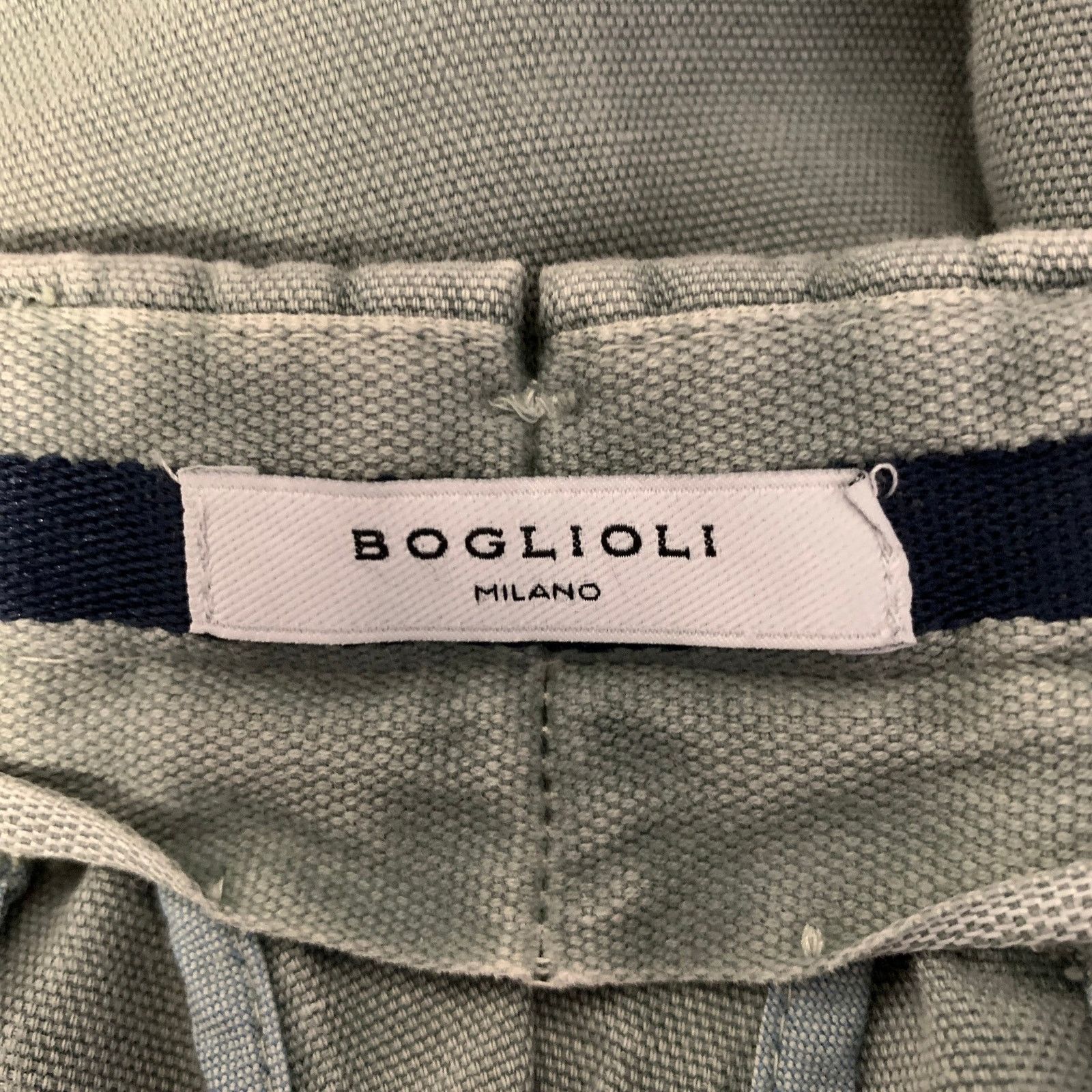 Boglioli BOGLIOLI Size 32 Grey Green Washed Linen Blend Pants Size US 32 / EU 48 - 4 Thumbnail