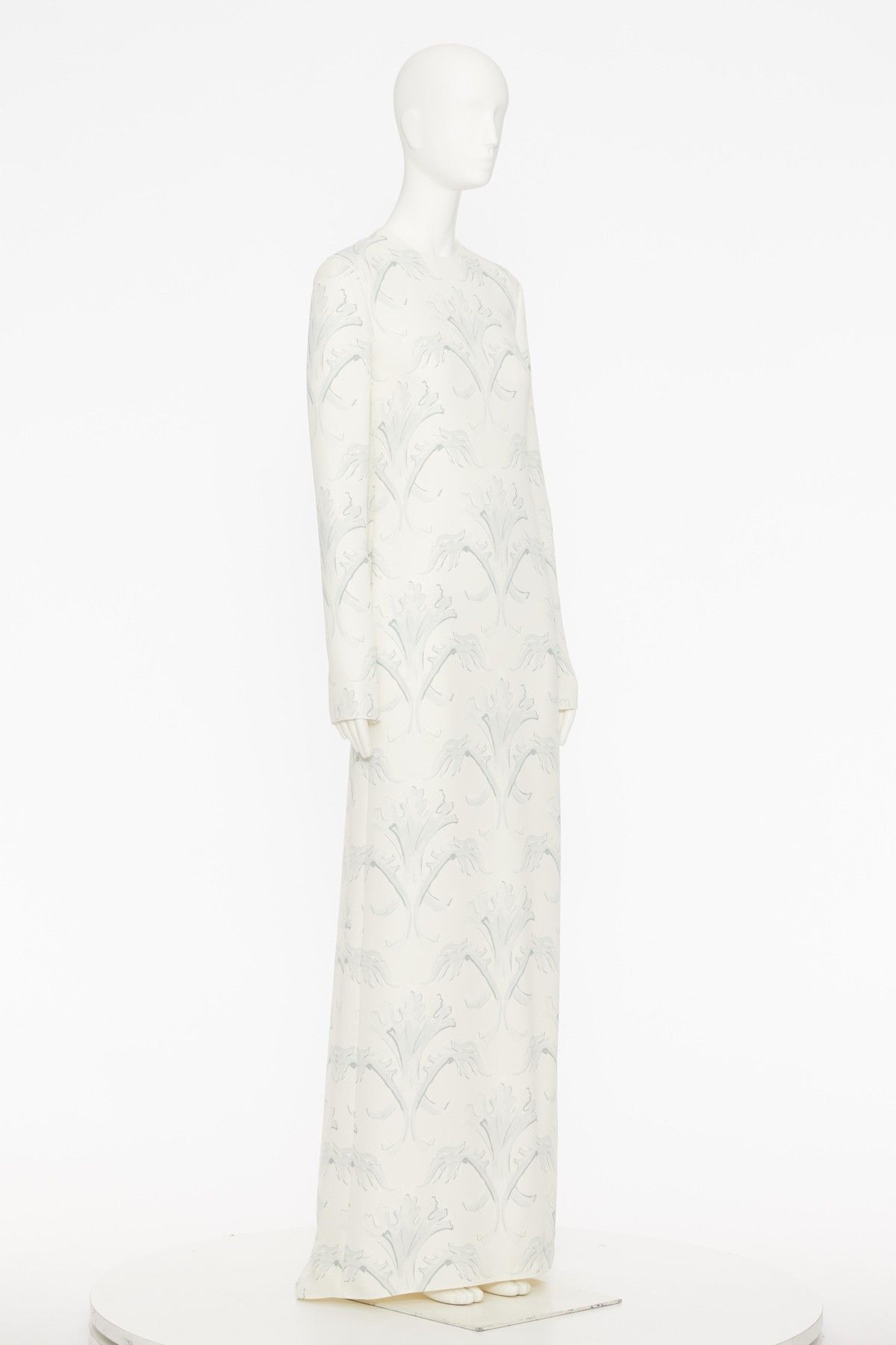 Valentino o1s1wg110525 Crepe Couture Embroidered Midi Dress in Grey Size XS / US 0-2 / IT 36-38 - 2 Thumbnail