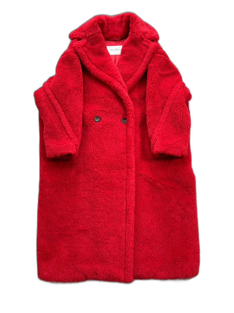 Max Mara MaxMara Red Teddy Coat Size XS Size XS / US 0-2 / IT 36-38 - 1 Thumbnail
