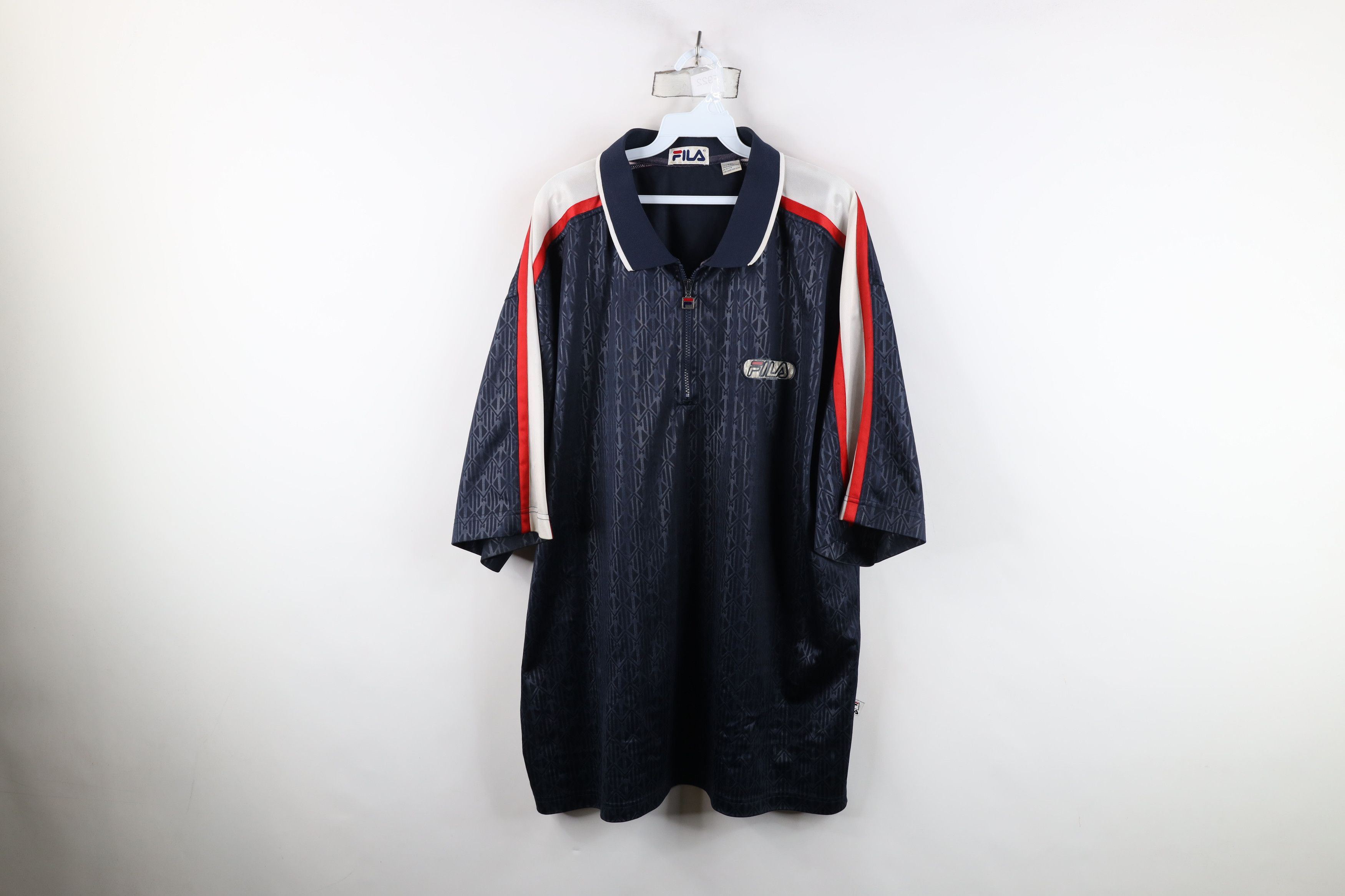 Fila Vintage 90s Fila Spell Half Zip Collared Tennis Polo Blue Size US XXL / EU 58 / 5 - 1 Thumbnail