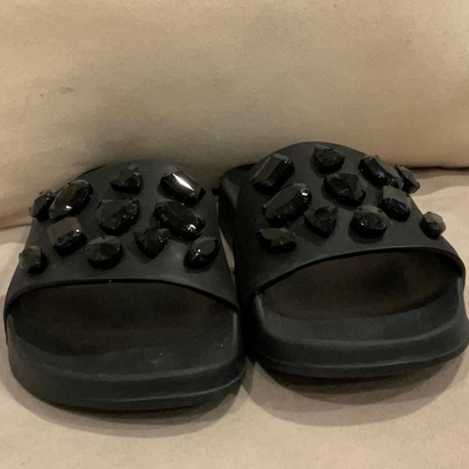 Michael Kors Michael Kors Gilmore Crystal Black Embellished Slides Size US 10 / IT 40 - 3 Thumbnail