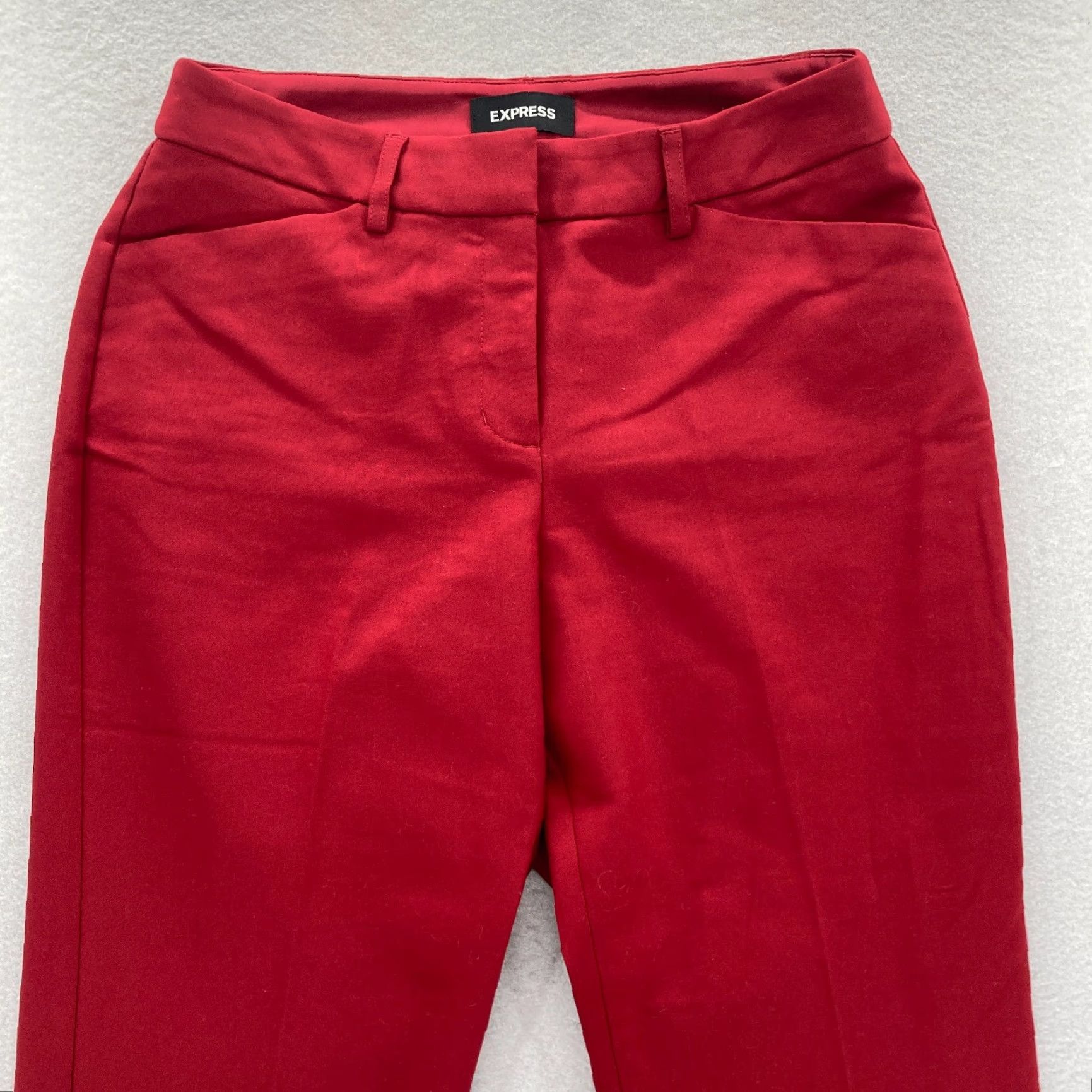 Express Express Publicist Ankle Pants Women's 4 Red Stretch Mid Rise Career NWOT Size 26" / US 2 / IT 38 - 2 Thumbnail