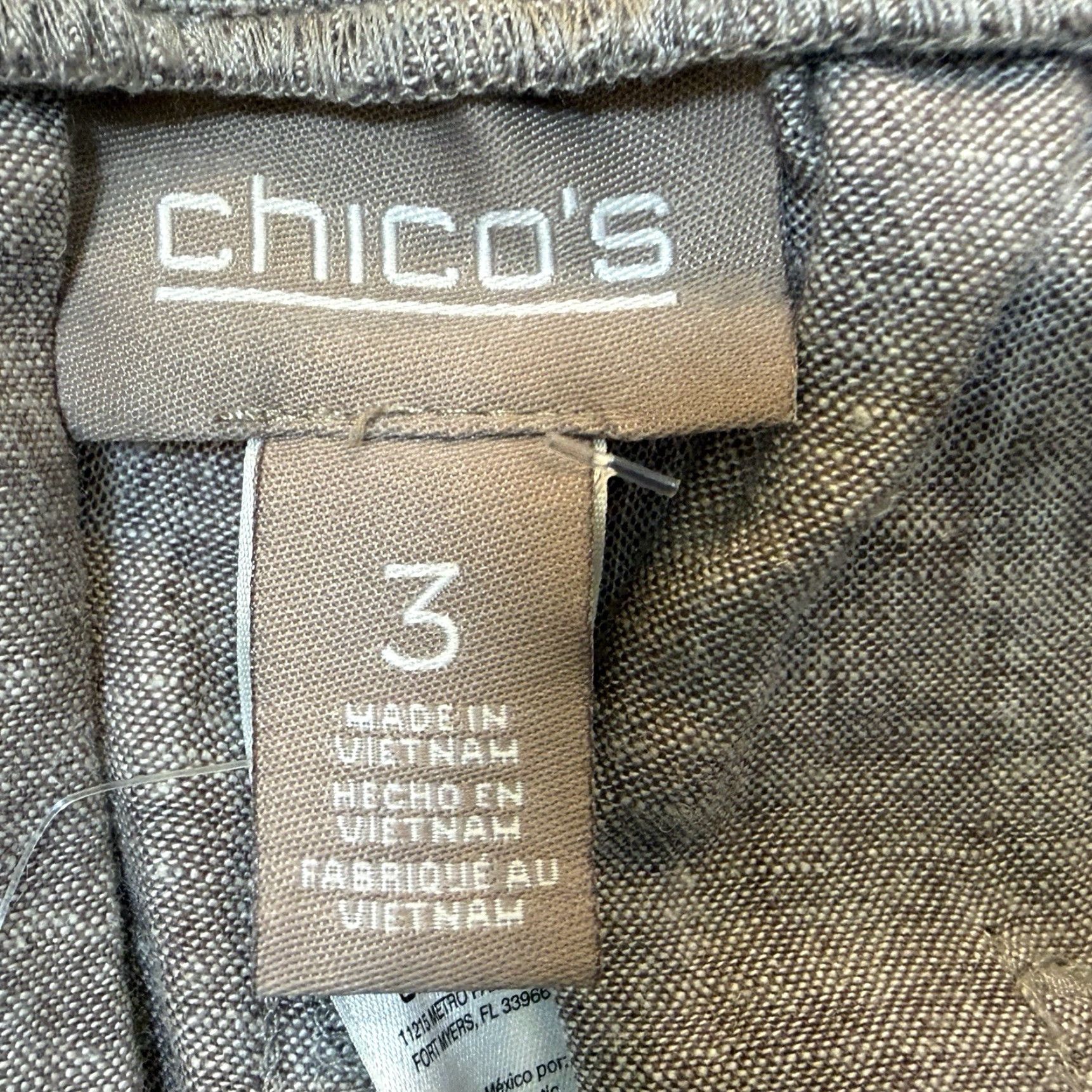 Vintage VINTAGE Chico’s Saba Pants NWT Style: Dress Pants Women’s Linen Blend High Rise Pull On Wide Leg Taupe Sz 3/XL Inseam 31 in Brown Beach Bohemian 90s? Size 40" / US 18 - 7 Thumbnail