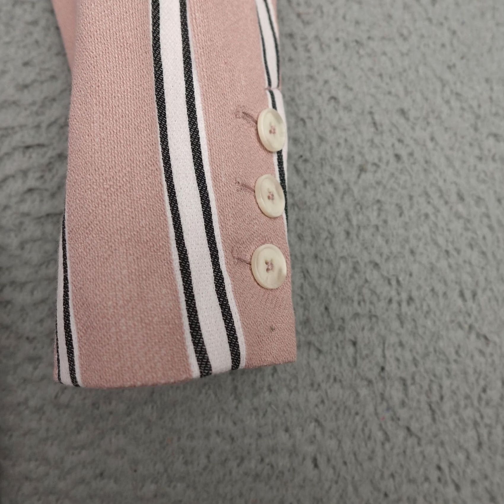 Free People Free People Blazer Womens L Pink Striped Oversized Preppy Jacket Blazer Long Sleeve Notch Lapel Vintage? Size L / US 10 / IT 46 - 6 Thumbnail