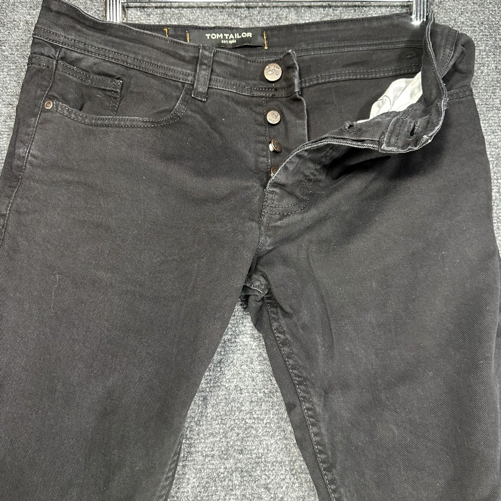Tom Tailor Tom Tailor Jeans Mens 34 Slim Black Cotton Denim 5-Pocket Button Fly Stretch Size US 34 / EU 50 - 6 Thumbnail