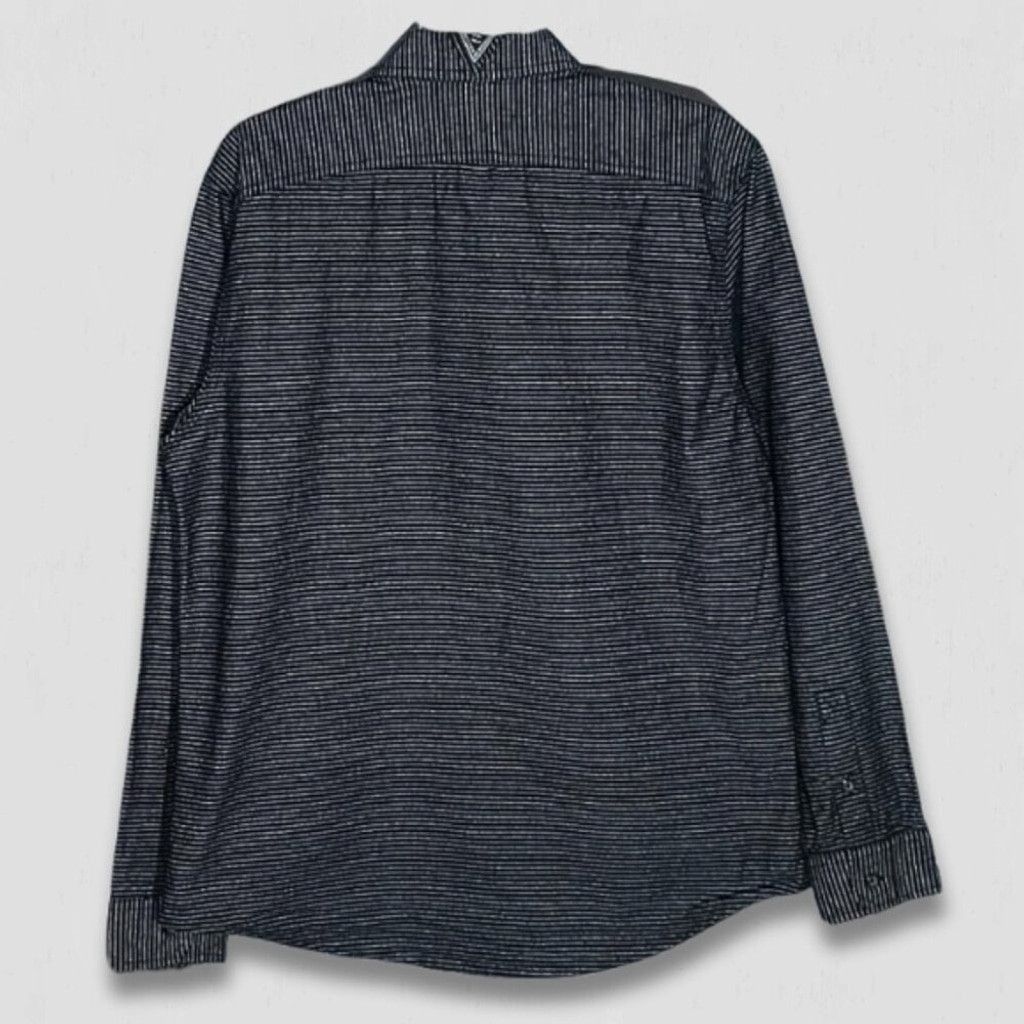 Split Split Long Sleeves Shirts Cotton Pinstriped Black/Gray L Size US L / EU 52-54 / 3 - 2 Thumbnail