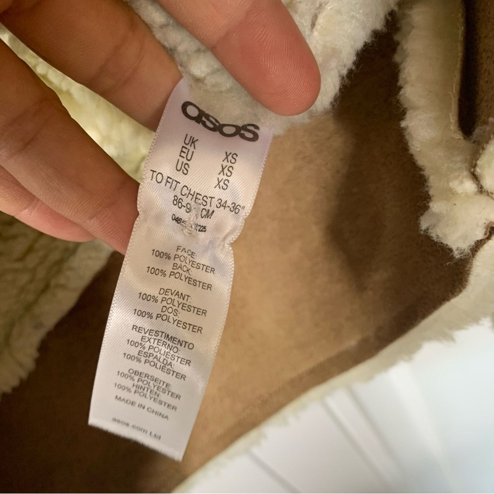 Asos ASOS oversized faux shearling camel aviator coat size XS Size US XS / EU 42 / 0 - 6 Thumbnail