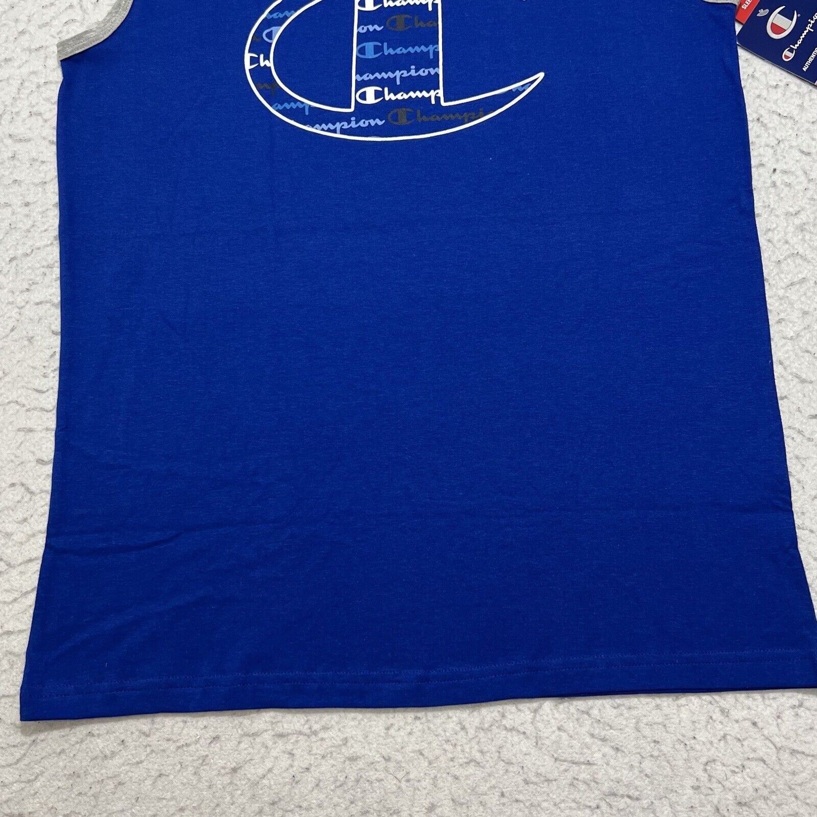 Champion Champion Sleepwear Sleeveless Blue Tank Top Repeating Logo Size M / US 6-8 / IT 42-44 - 4 Thumbnail