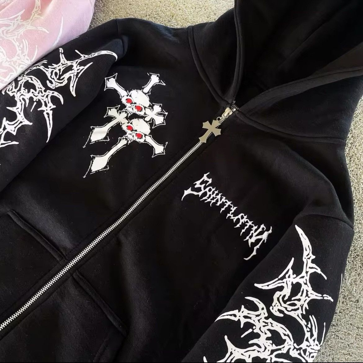 Designer × Japanese Brand Y2K Hoodie Printed Pullover Sweatshirt Size US M / EU 48-50 / 2 - 4 Thumbnail