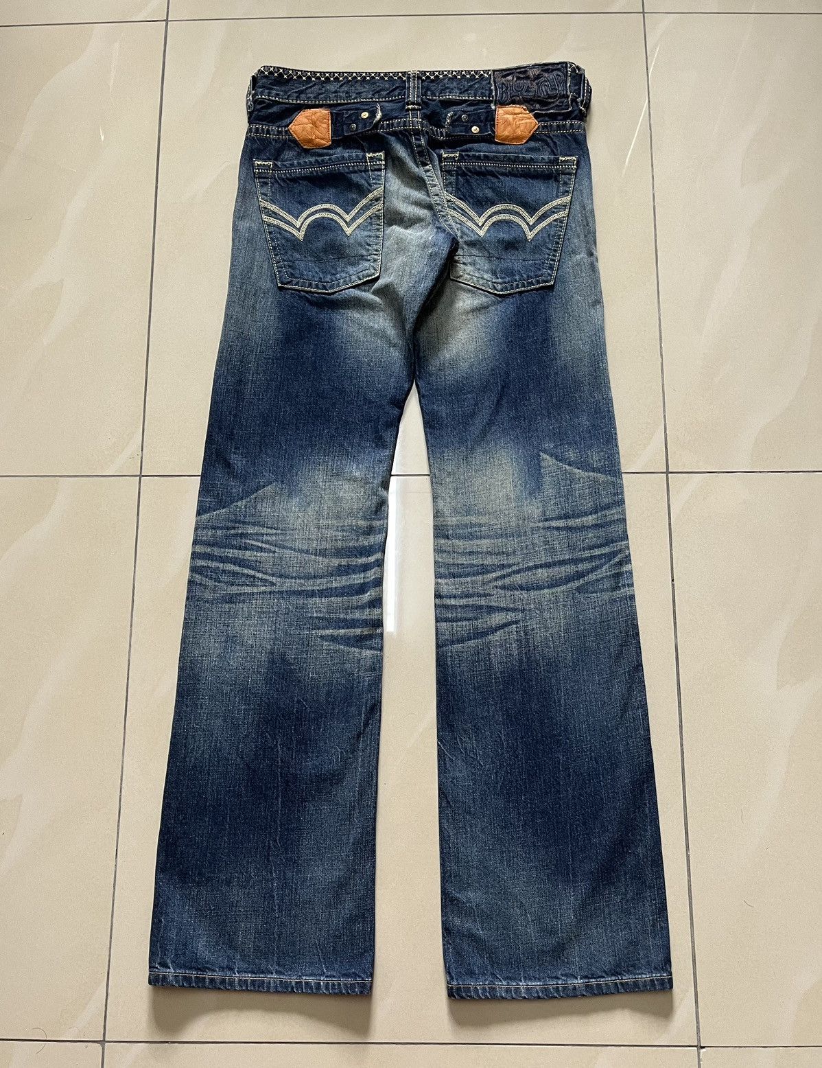 Edwin Flare Jeans Edwin blue trip distressed faded low rise F1 Size US 31 - 1 Thumbnail