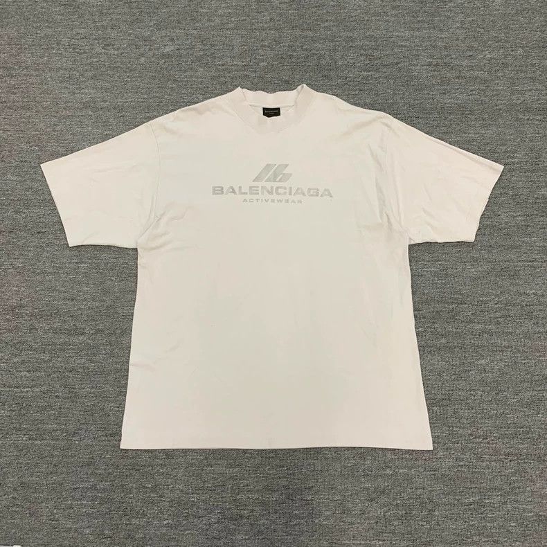 Balenciaga Balenciaga White new reflective LOGO short sleeve Size US L / EU 52-54 / 3 - 1 Thumbnail