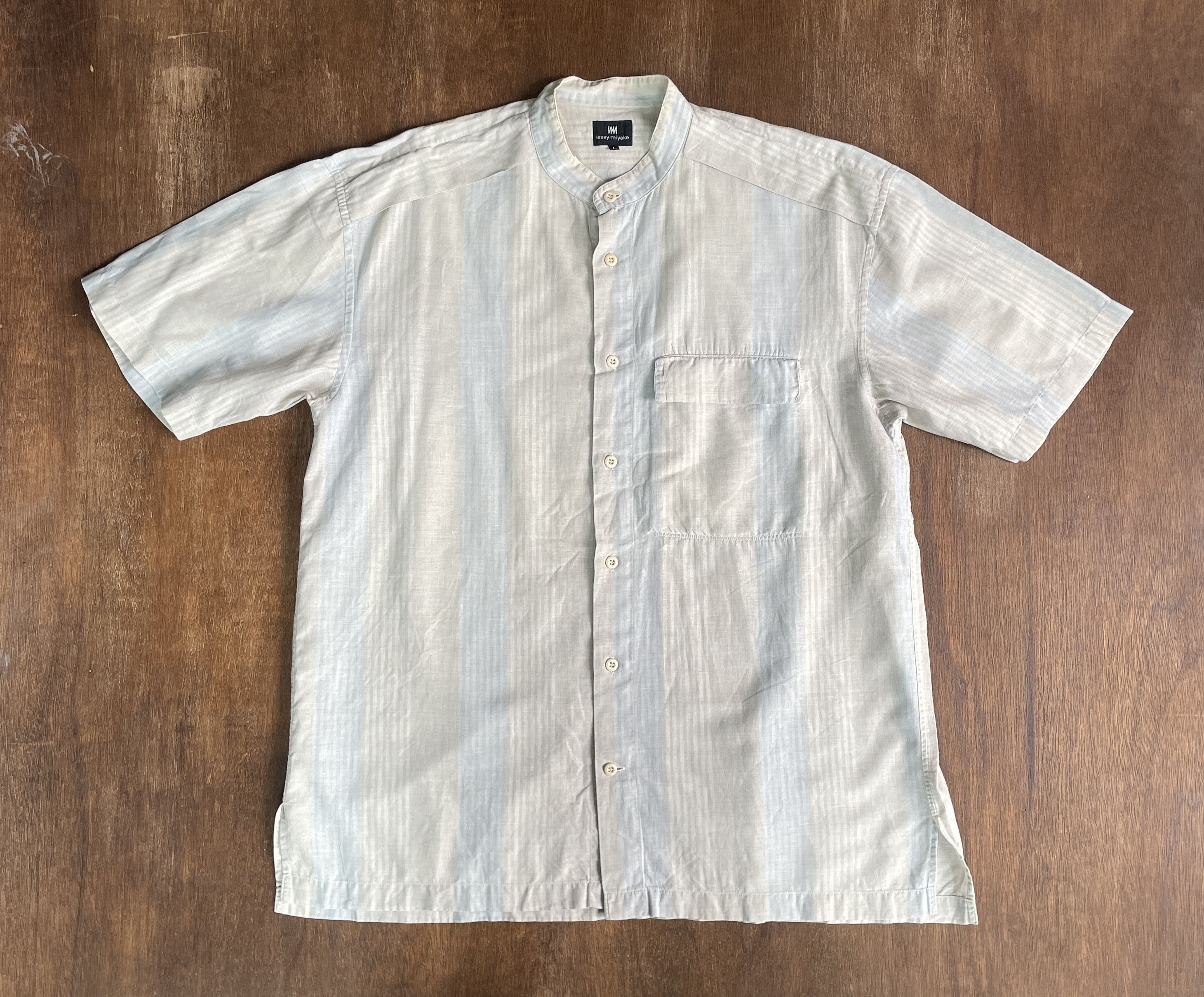 Issey Miyake ISSEY MIYAKE Two tone stripped Shirt Size US L / EU 52-54 / 3 - 1 Thumbnail