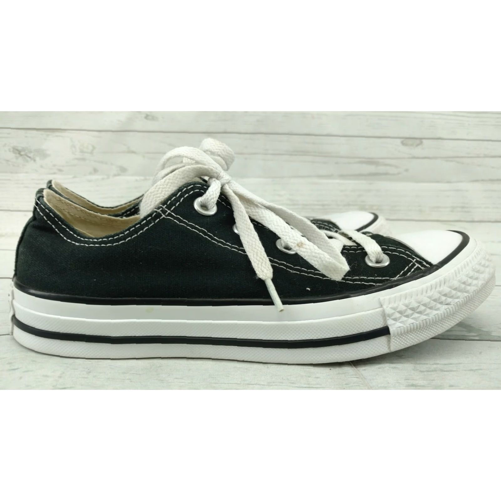 Converse CONVERSE ALL STAR CANVAS SHOES LOW TOP UNISEX MEN 4 / WOMEN 6 BLACK - ATHLETIC SNEAKERS MEN WOMEN 4 6 CANVAS LOW TOP BLACK Size S / US 4 / IT 40 - 3 Thumbnail